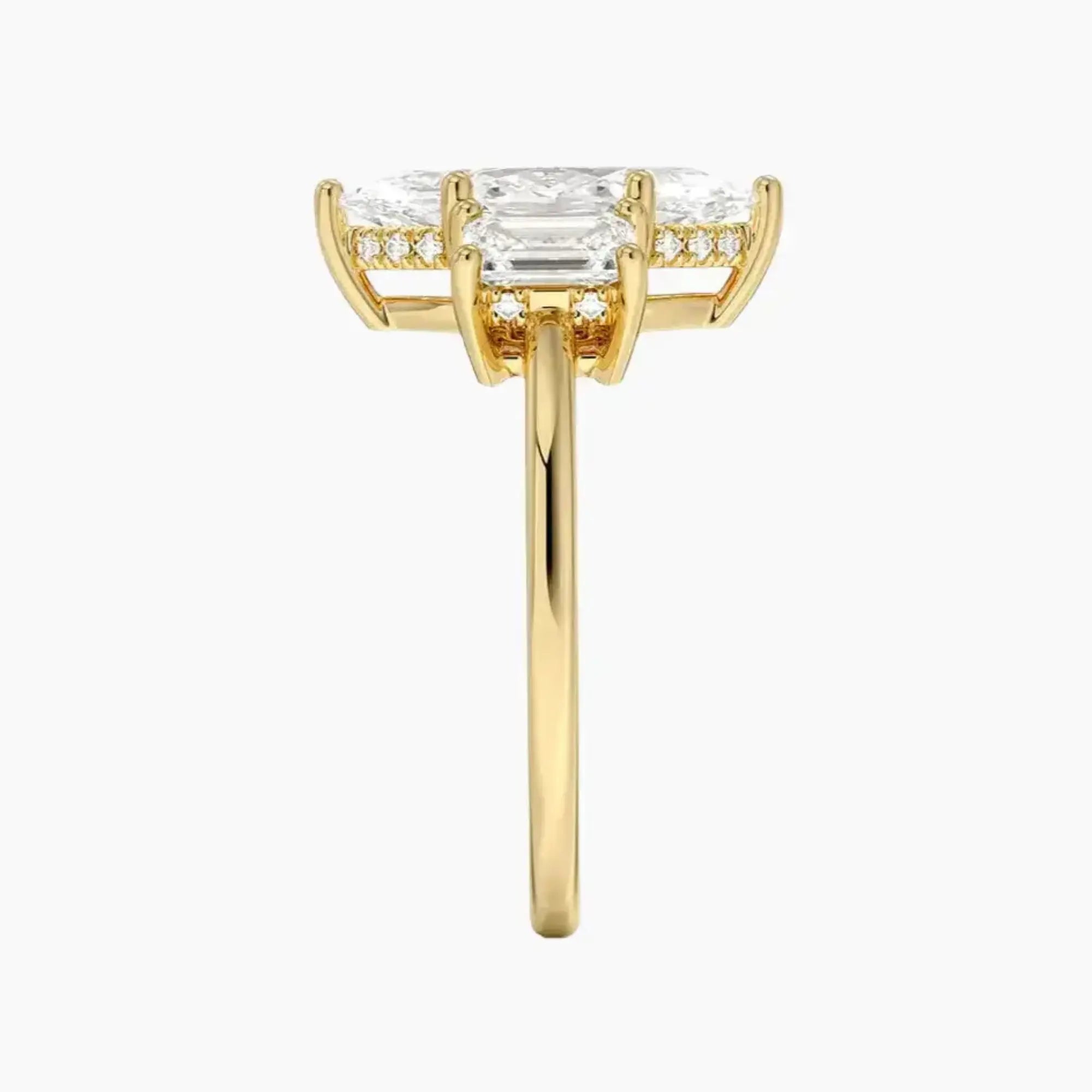 OBSER648 - Aurelia Hidden Halo Three Stone Marquise engagement ring setting view 9