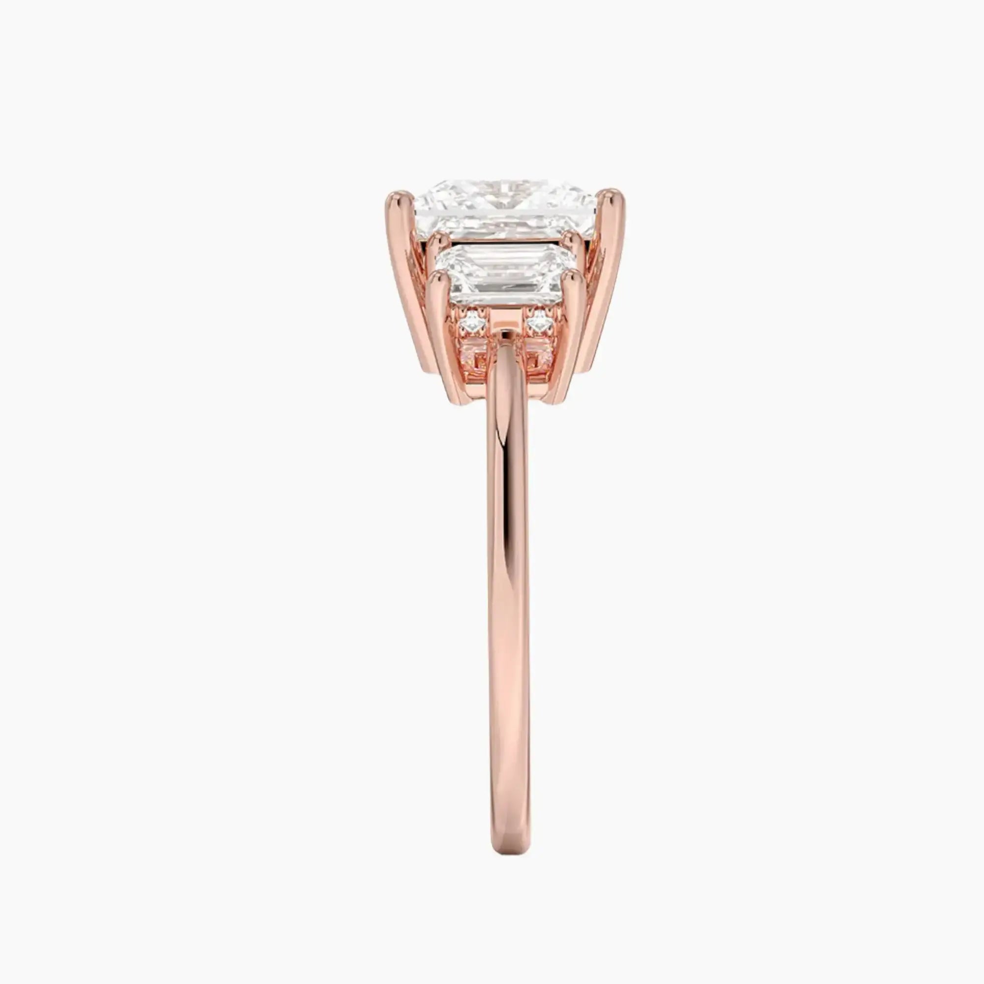 OBSER650 - Aurelia Hidden Halo Three Stone Princess engagement ring setting view 6