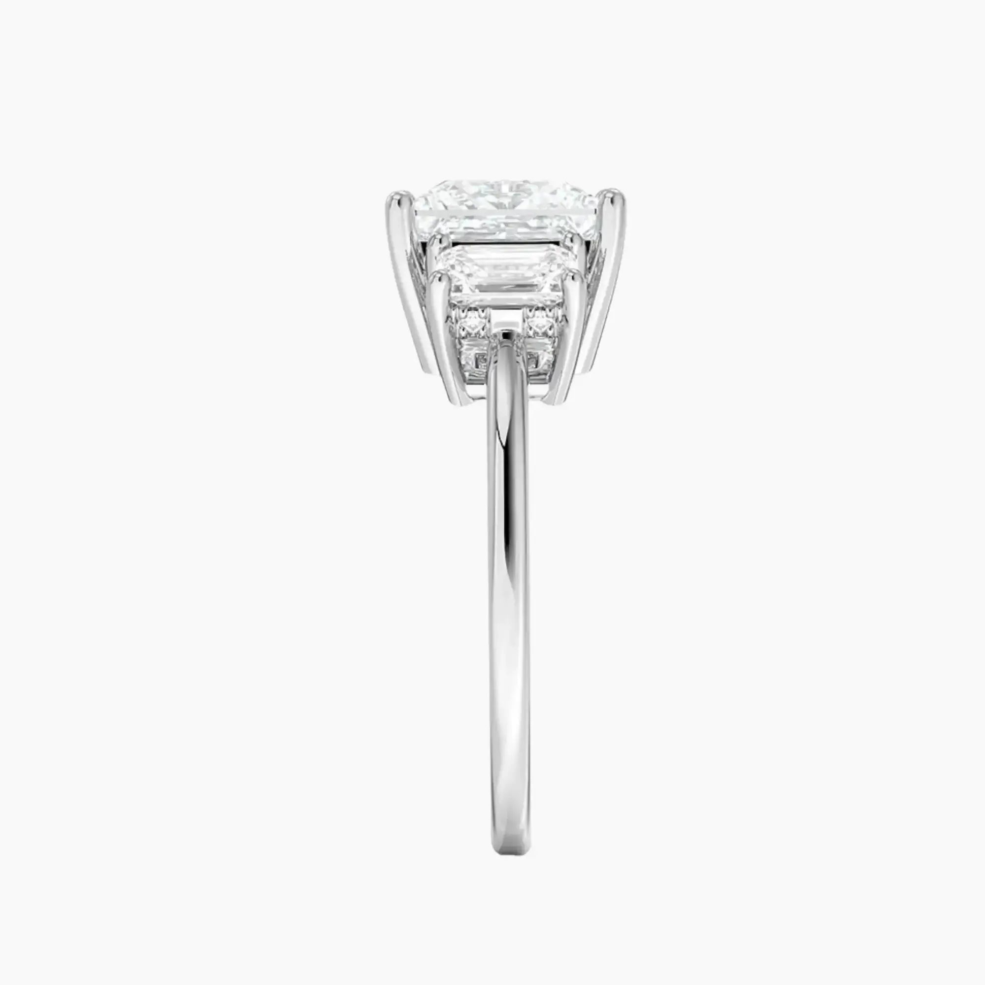OBSER650 - Aurelia Hidden Halo Three Stone Princess engagement ring setting view 3