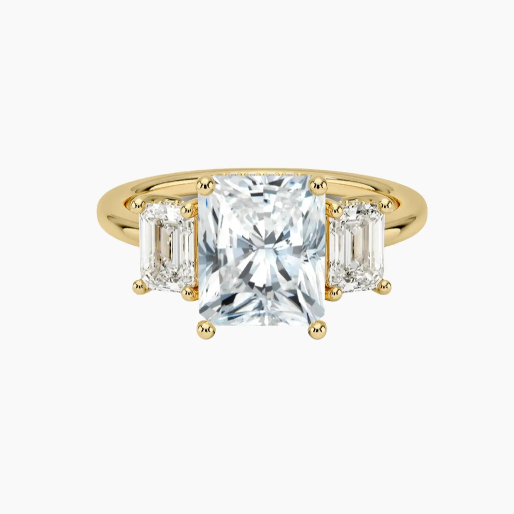 OBSER646 - Aurelia Hidden Halo Three Stone Radiant engagement ring setting view 7