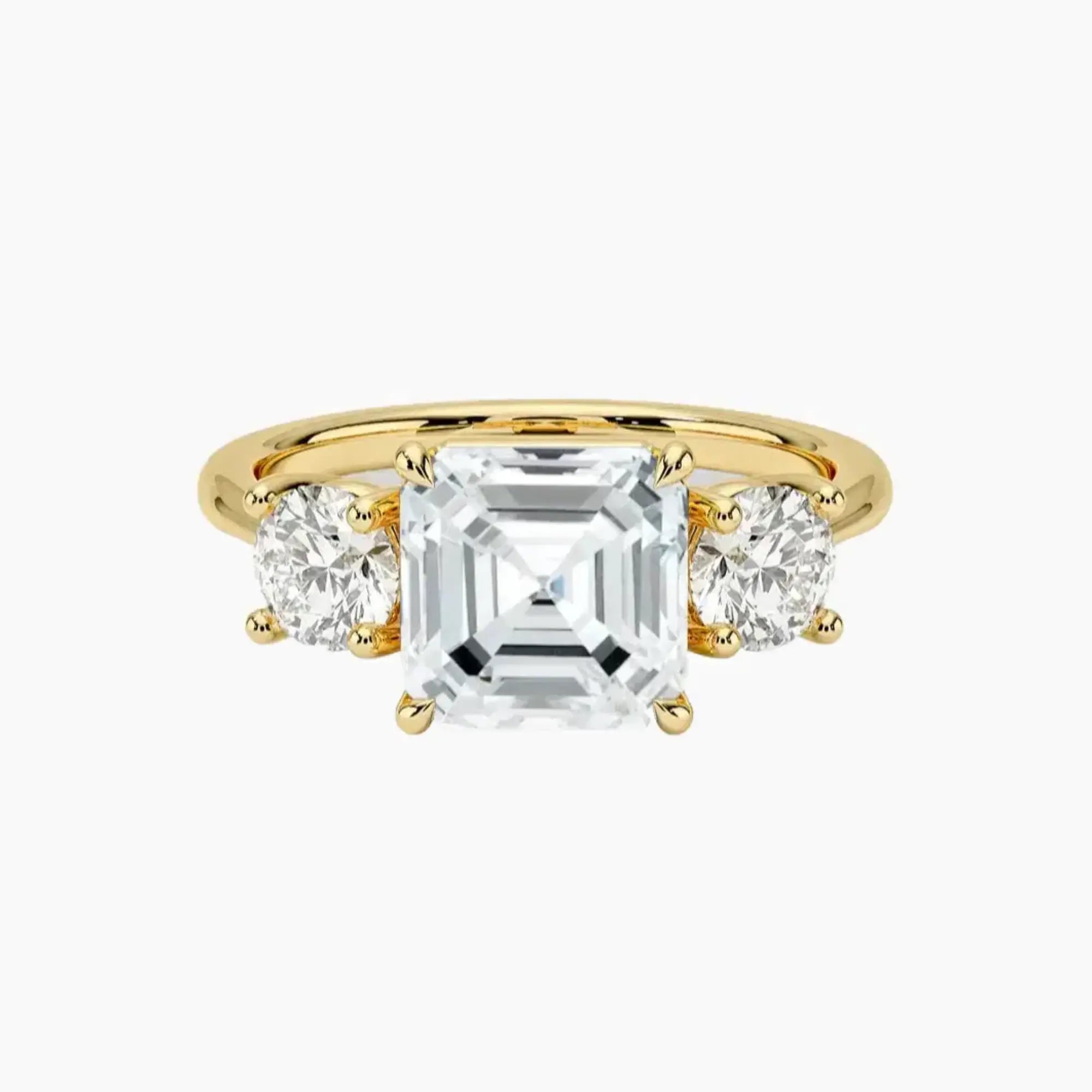 OBSER597 - Seraphina Three Stone Asscher engagement ring setting view 7