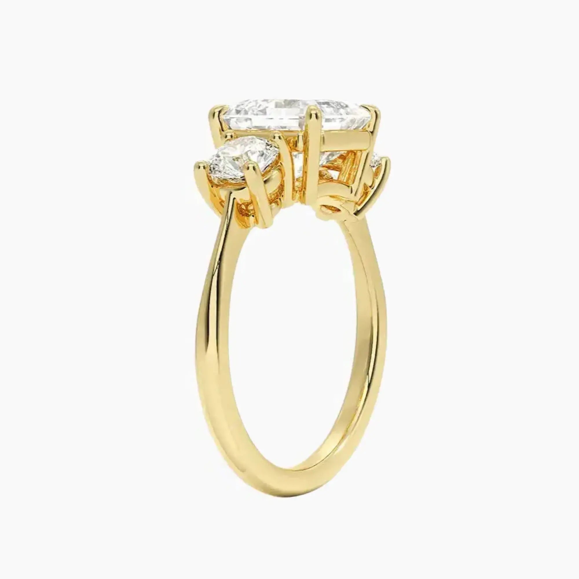 OBSER597 - Seraphina Three Stone Asscher engagement ring setting view 8