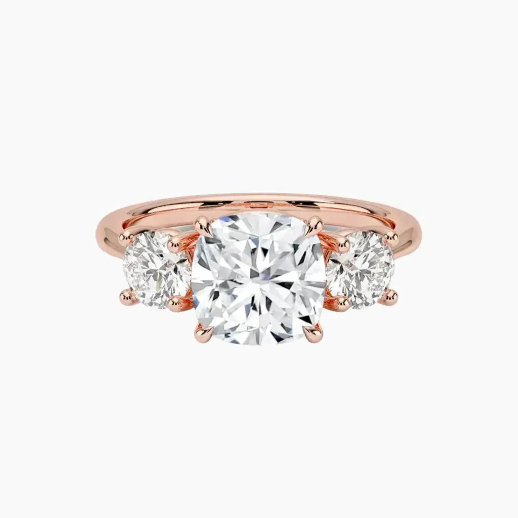 OBSER602 - Seraphina Three Stone Cushion engagement ring setting view 4