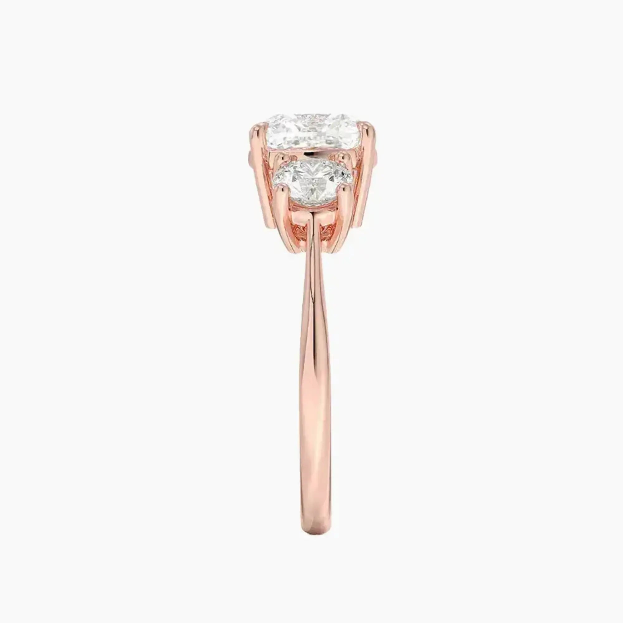 OBSER602 - Seraphina Three Stone Cushion engagement ring setting view 6