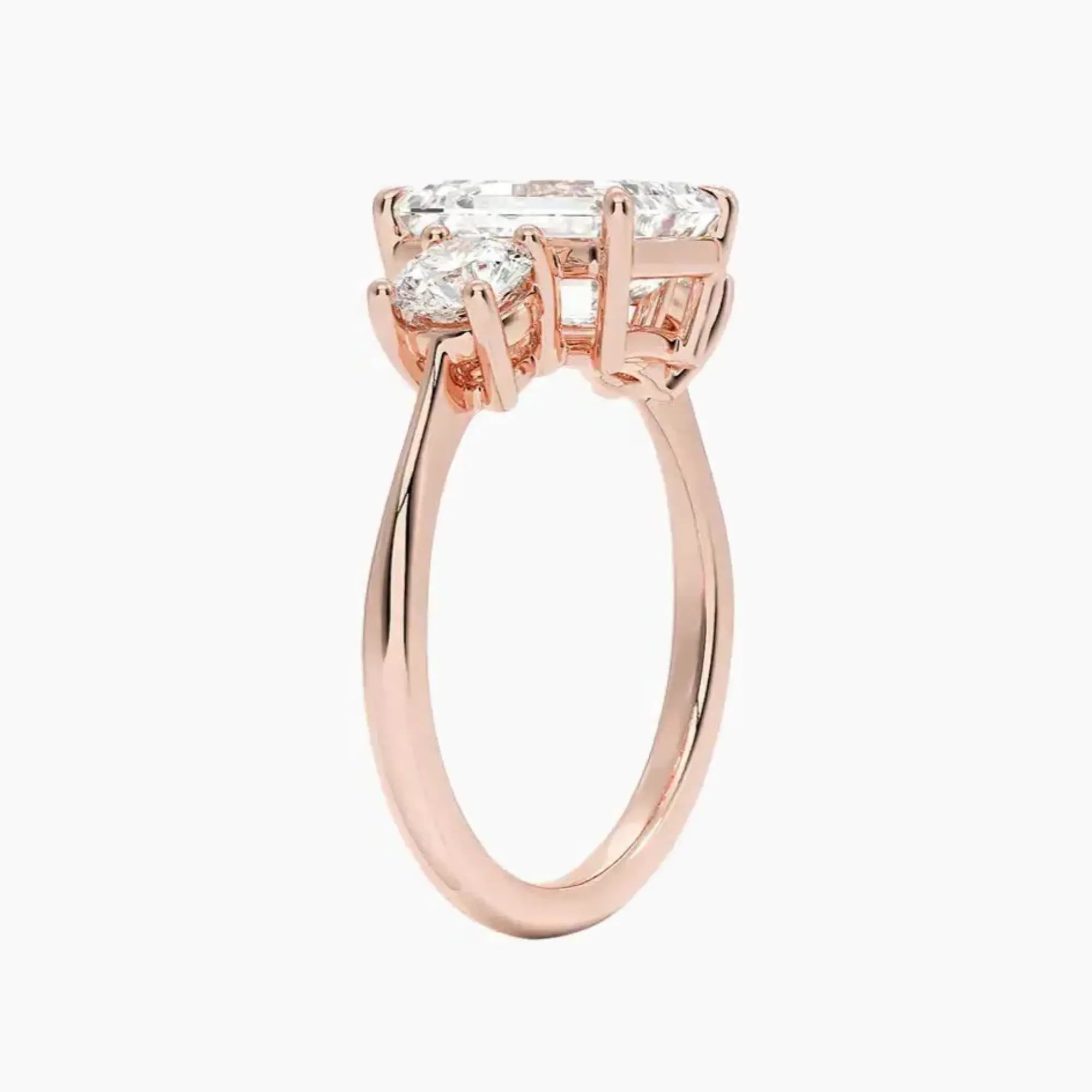 OBSER599 - Seraphina Three Stone Emerald engagement ring setting view 5