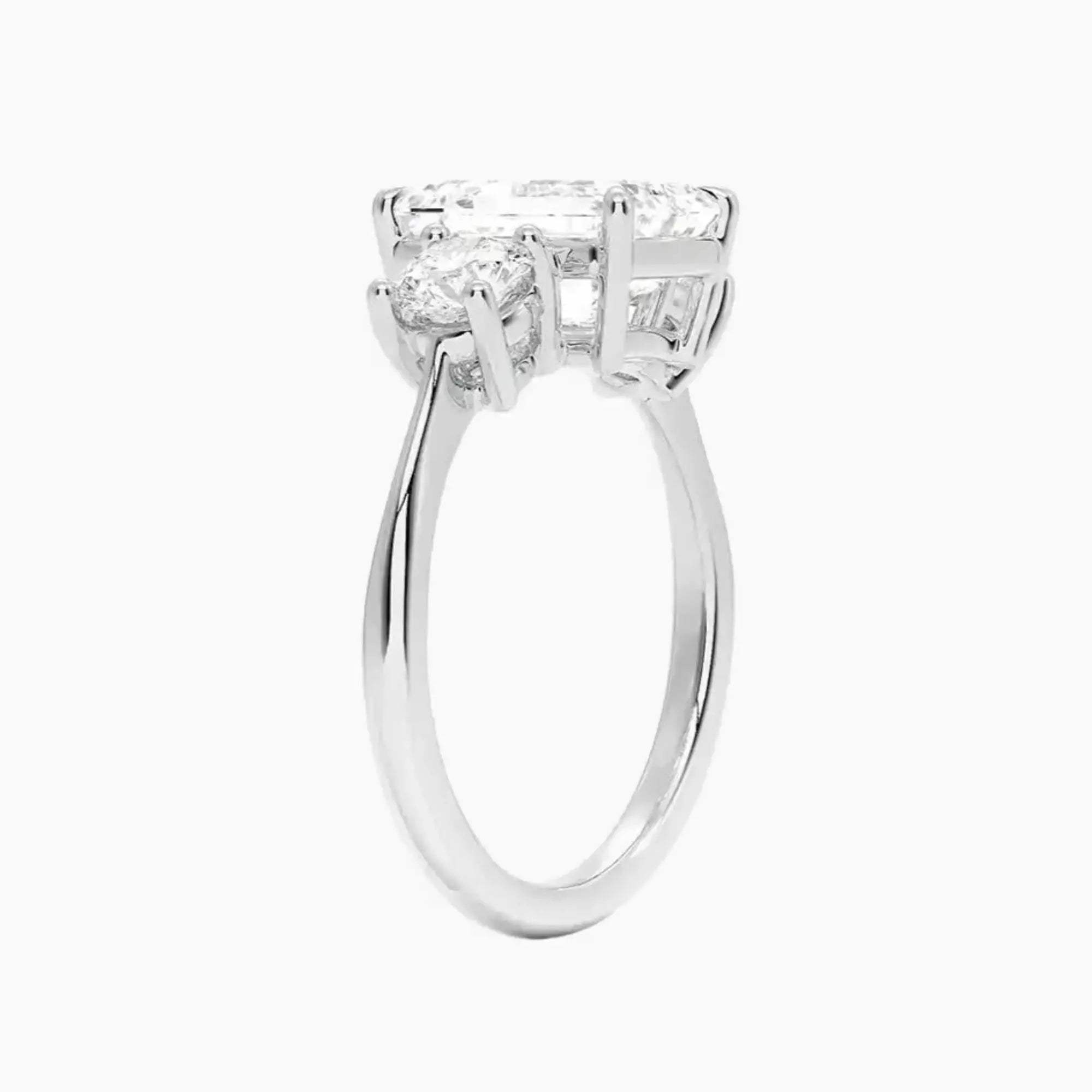 OBSER599 - Seraphina Three Stone Emerald engagement ring setting view 2