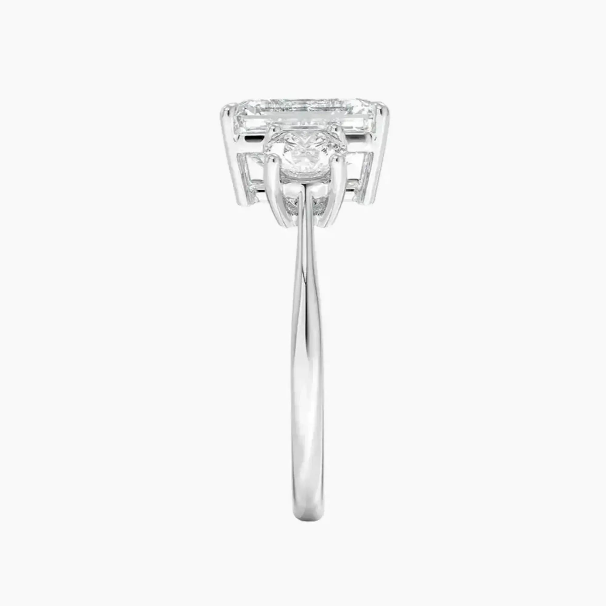 OBSER599 - Seraphina Three Stone Emerald engagement ring setting view 3