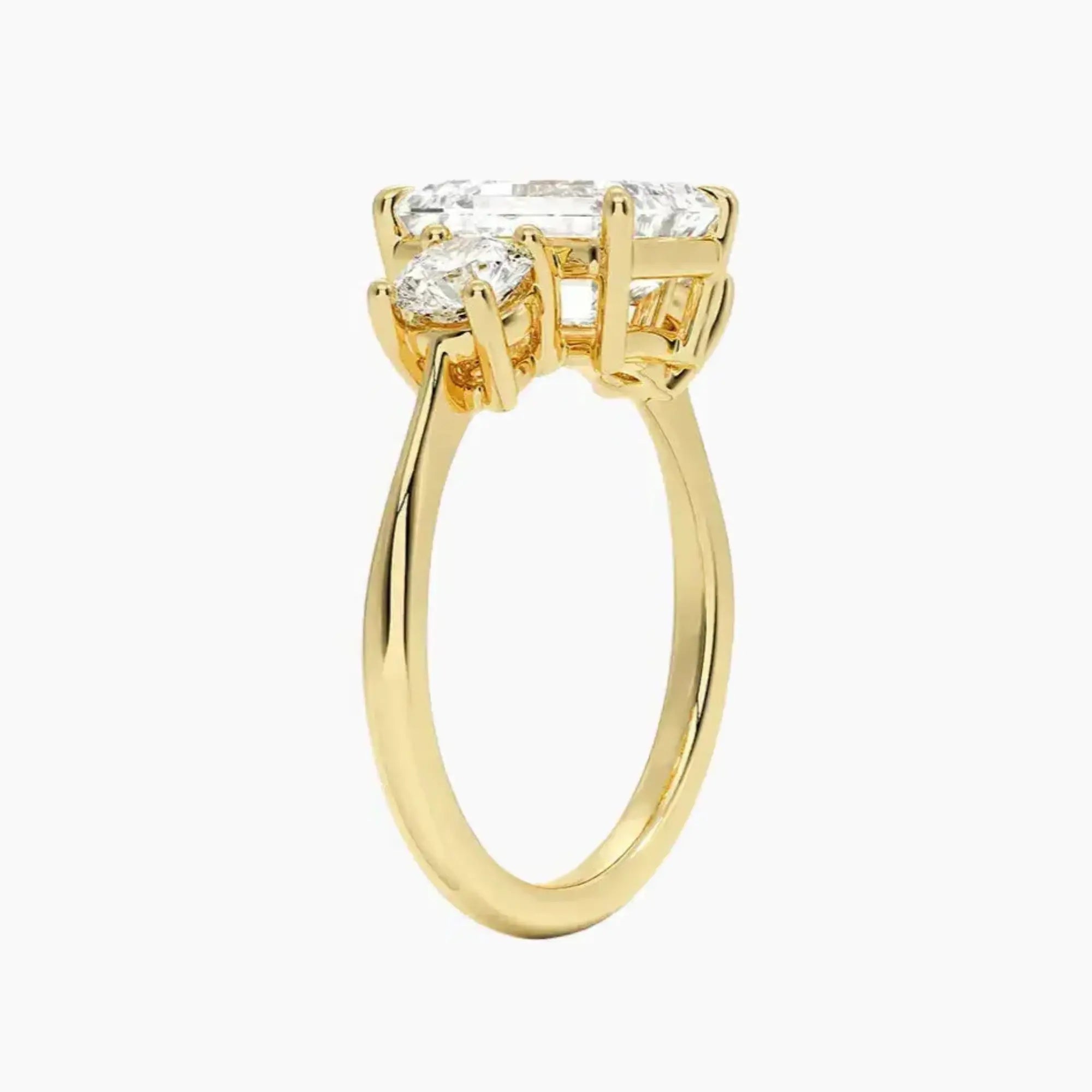OBSER599 - Seraphina Three Stone Emerald engagement ring setting view 8