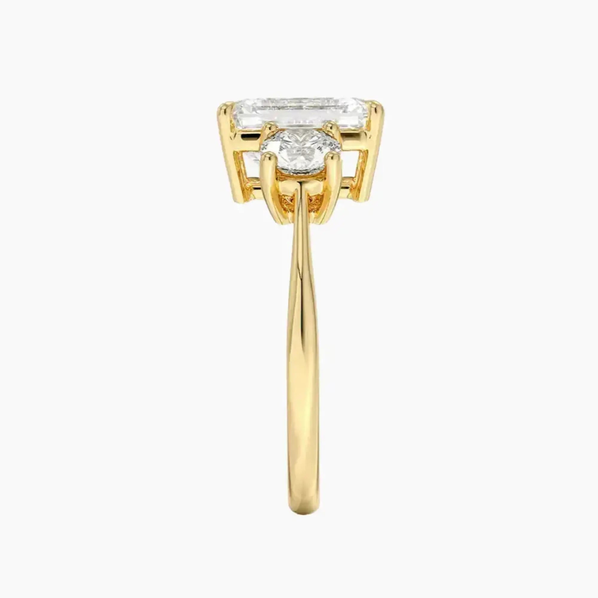 OBSER599 - Seraphina Three Stone Emerald engagement ring setting view 9