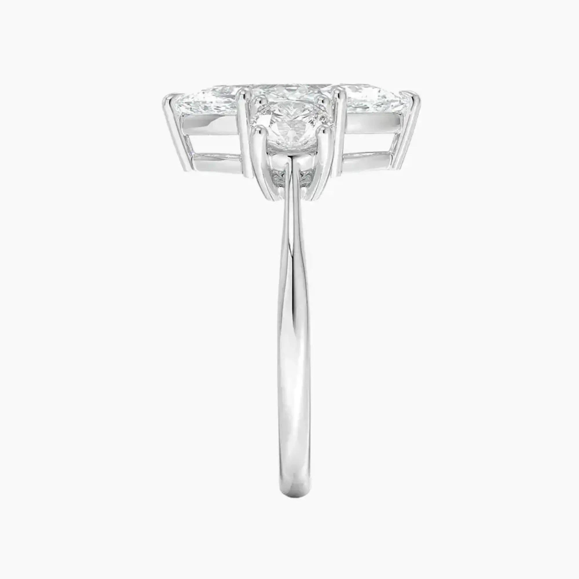 OBSER598 - Seraphina Three Stone Marquise engagement ring setting view 3