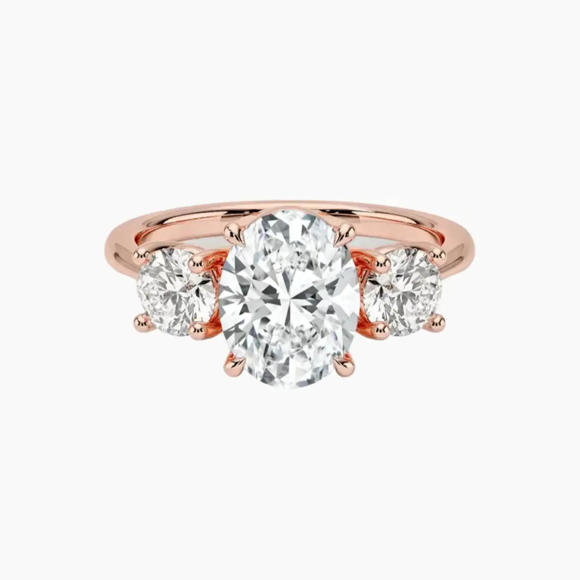 OBSER603 - Seraphina Three Stone Oval engagement ring setting view 4