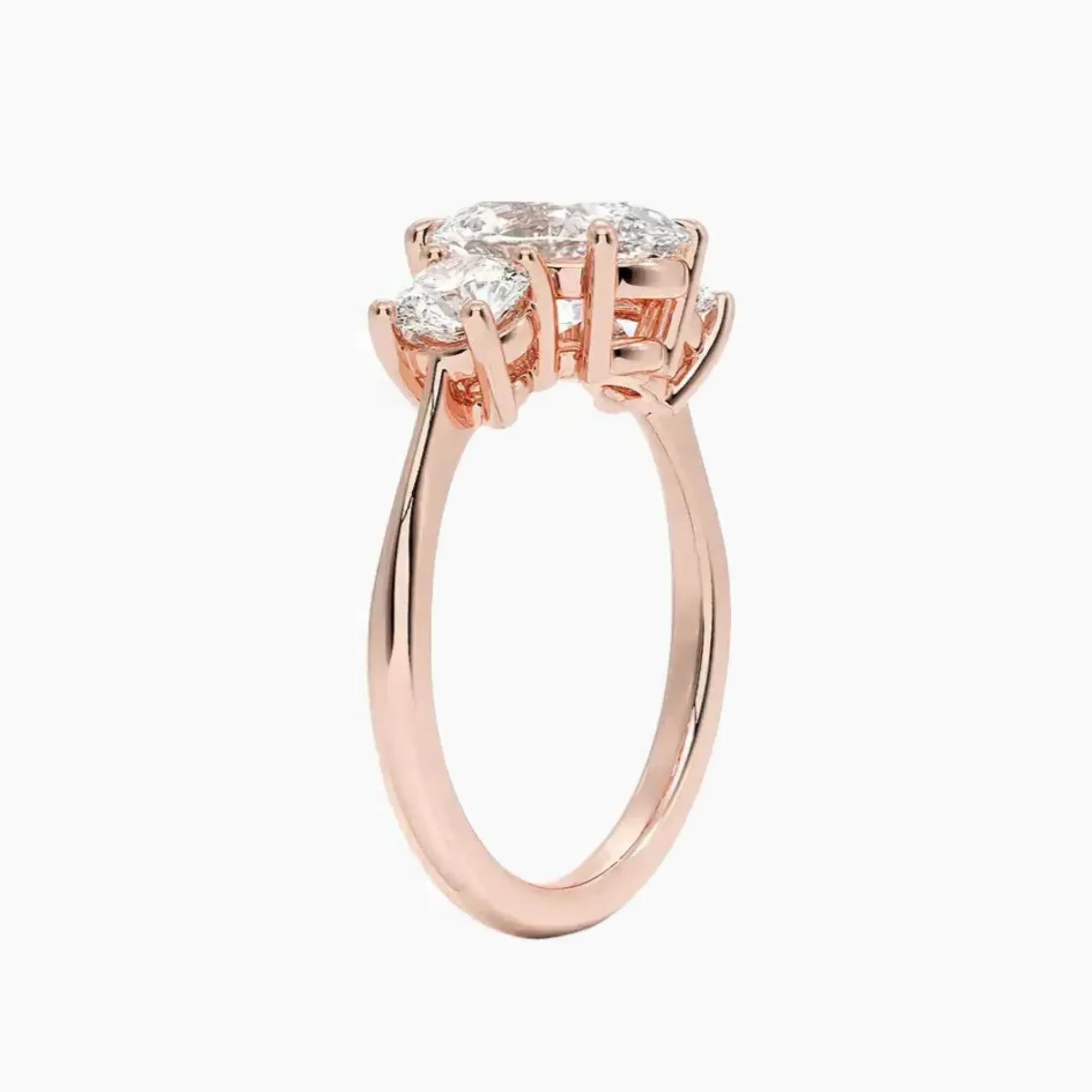 OBSER603 - Seraphina Three Stone Oval engagement ring setting view 5