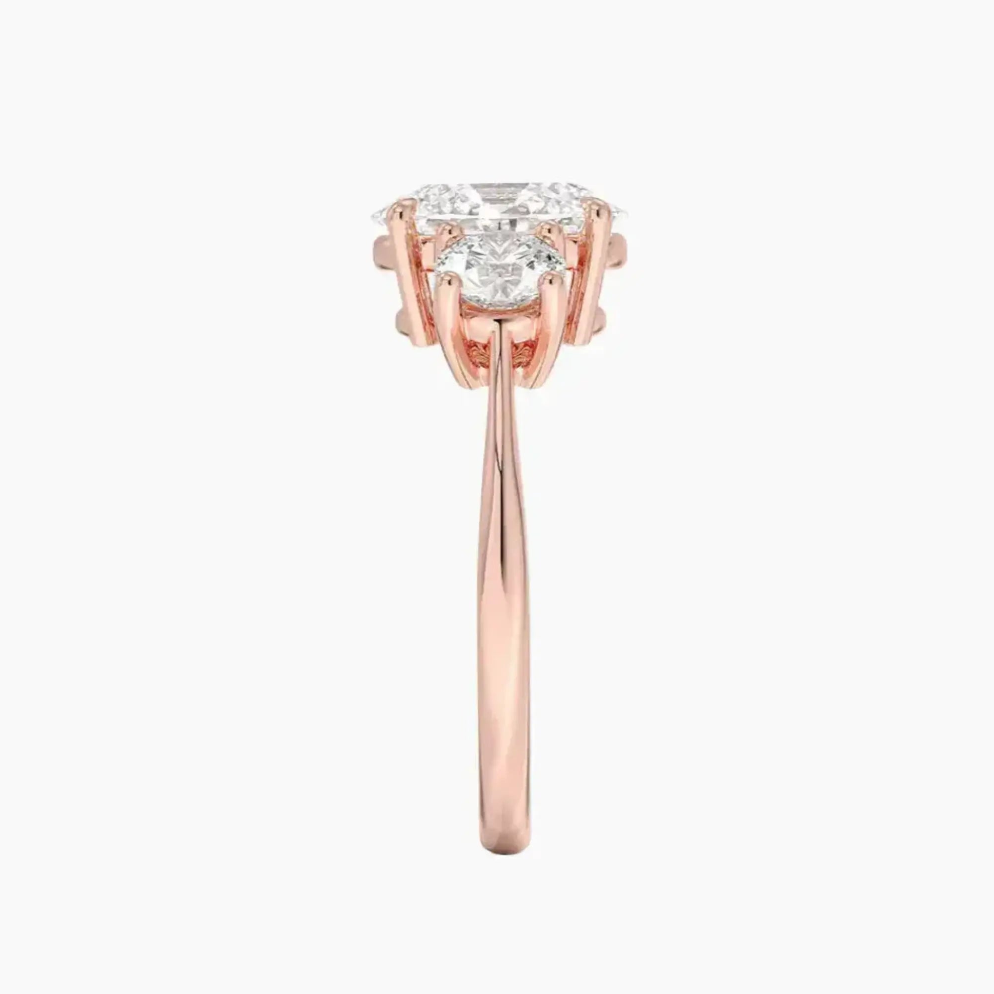 OBSER603 - Seraphina Three Stone Oval engagement ring setting view 6