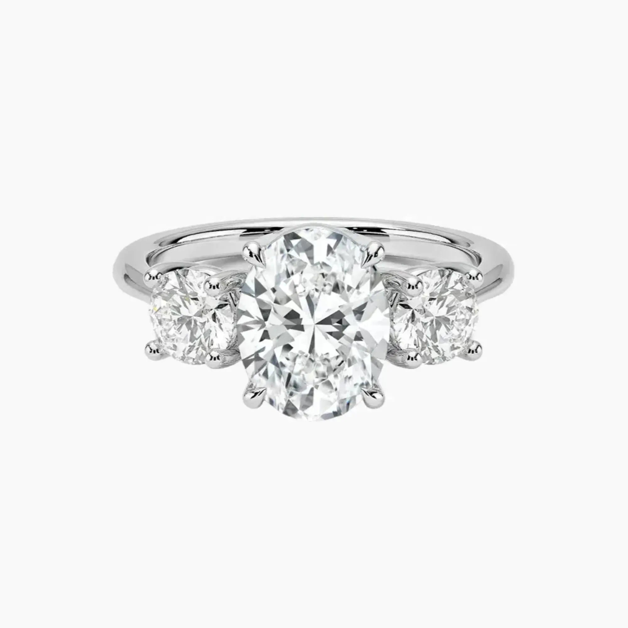 OBSER603 - Seraphina Three Stone Oval engagement ring setting view 1