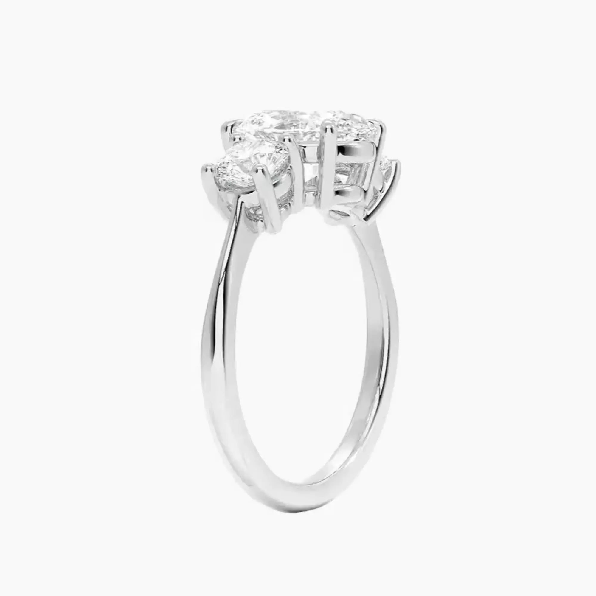 OBSER603 - Seraphina Three Stone Oval engagement ring setting view 2