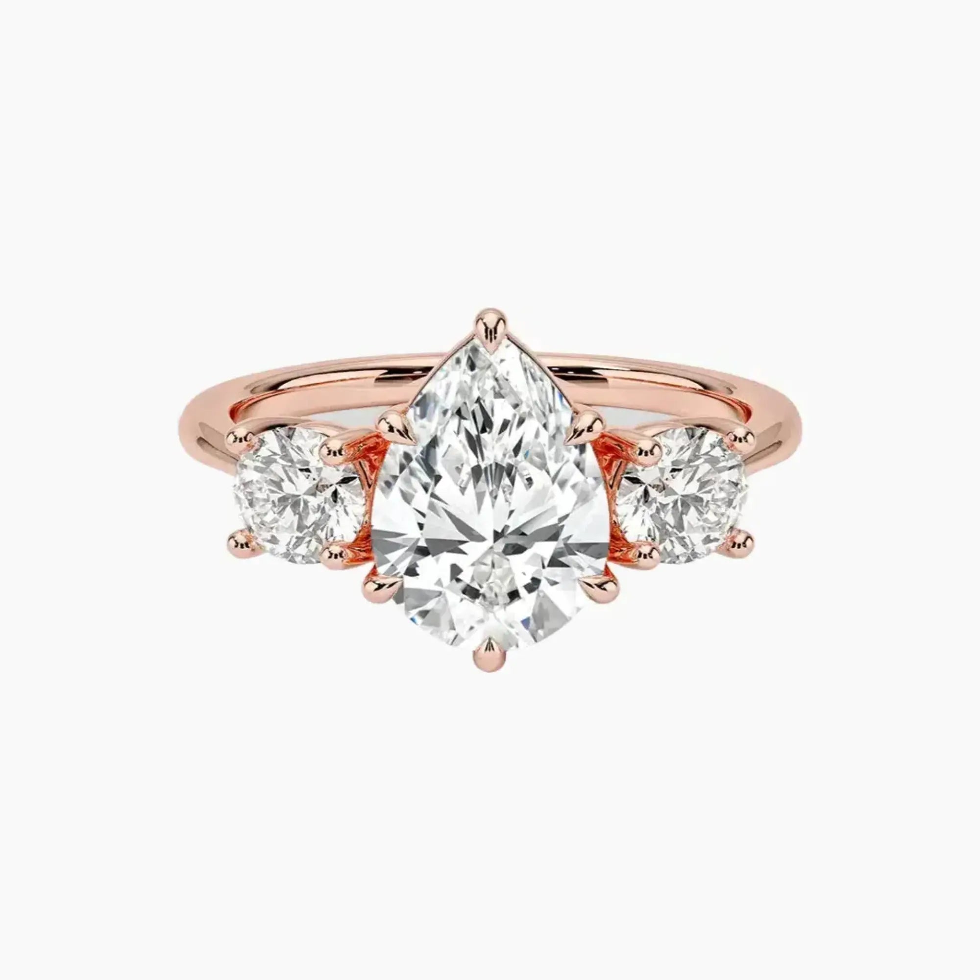 OBSER601 - Seraphina Three Stone Pear engagement ring setting view 4