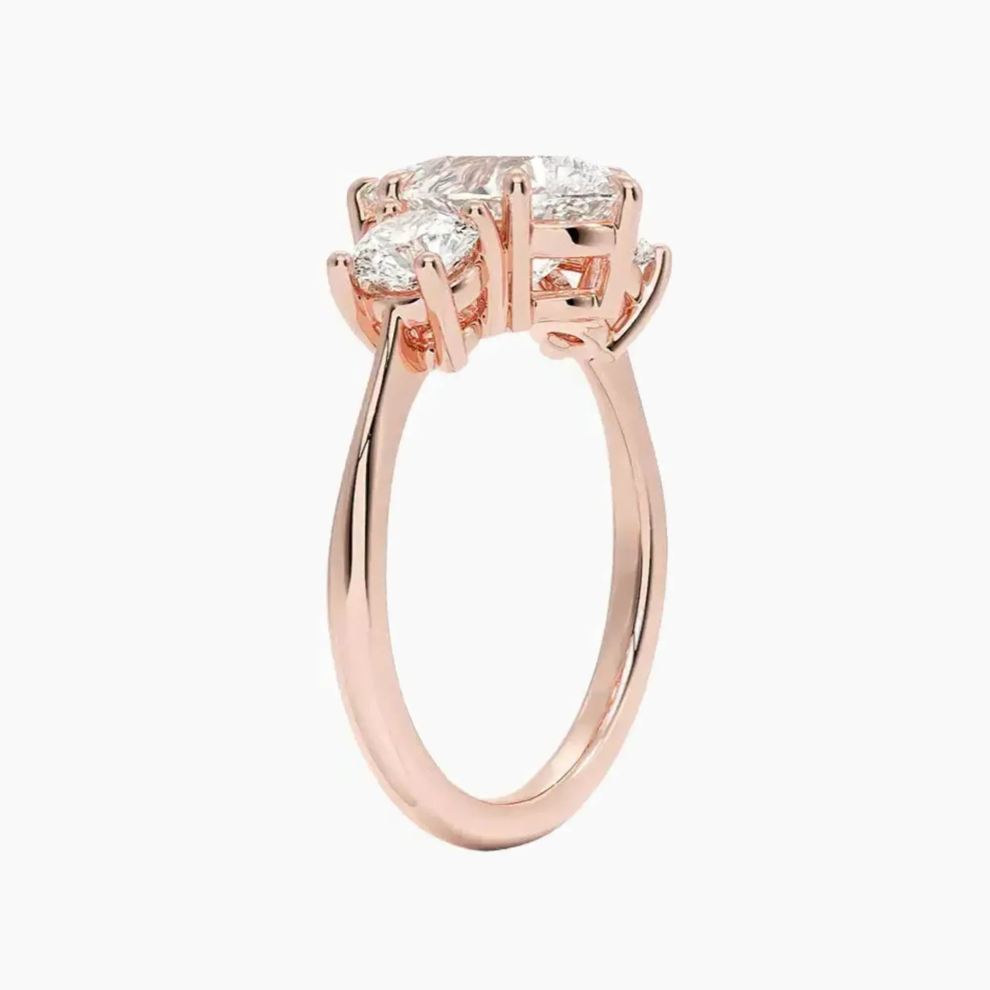 OBSER601 - Seraphina Three Stone Pear engagement ring setting view 5