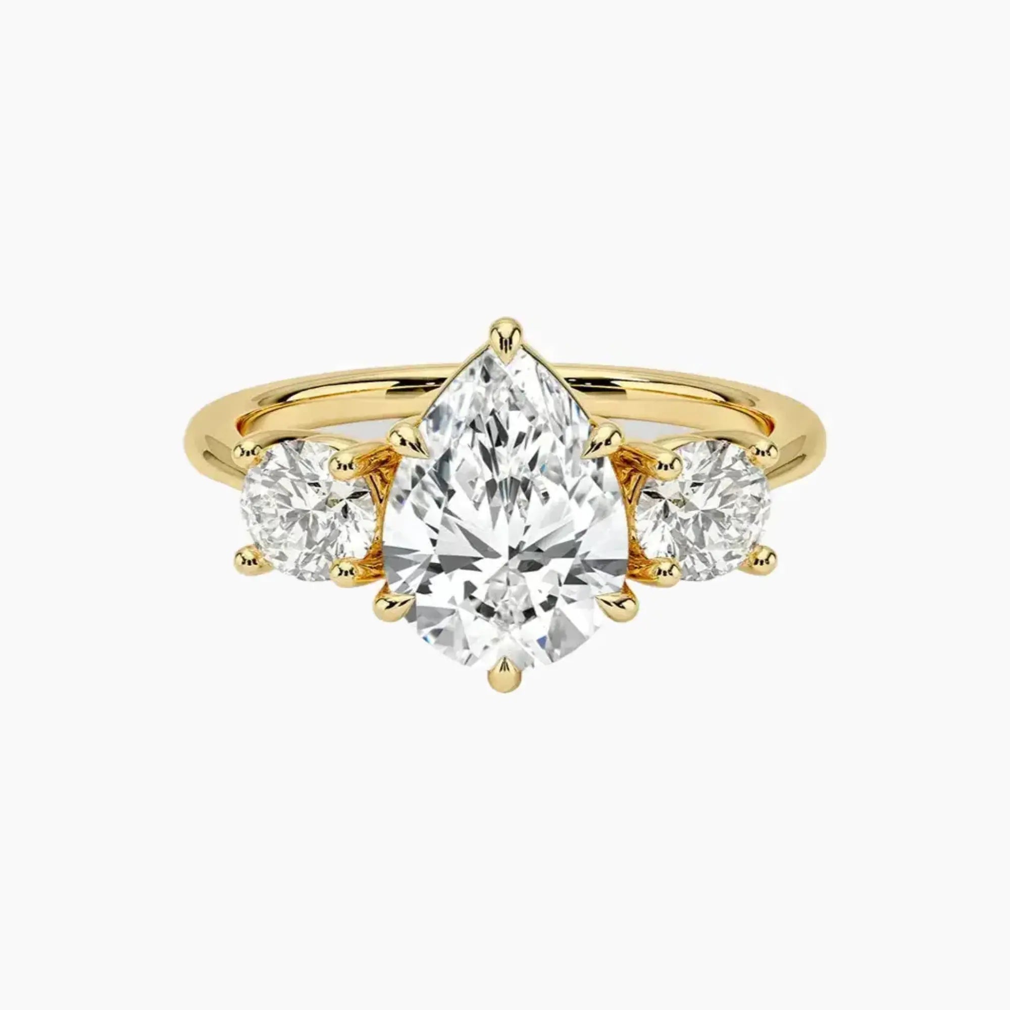 OBSER601 - Seraphina Three Stone Pear engagement ring setting view 7