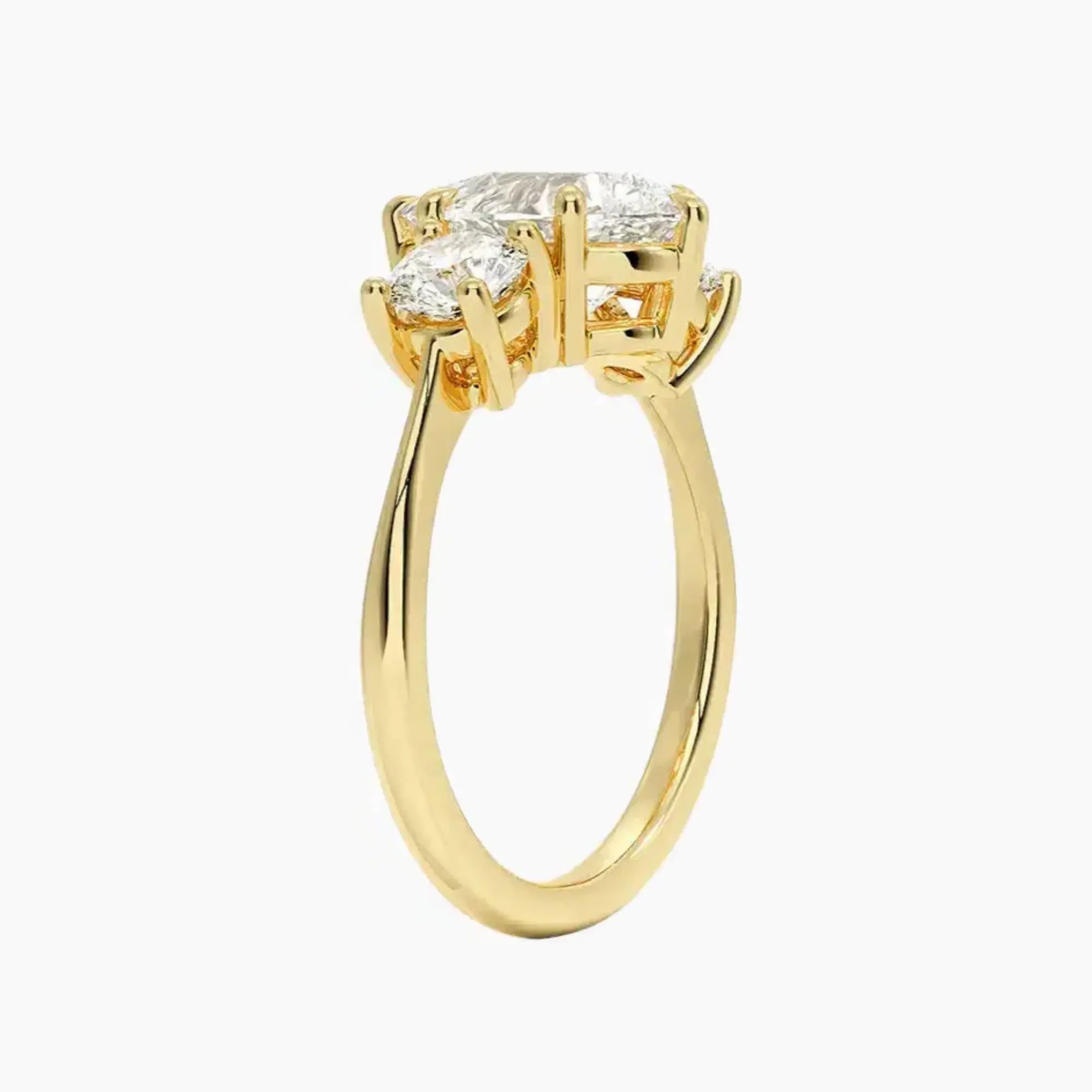 OBSER601 - Seraphina Three Stone Pear engagement ring setting view 8