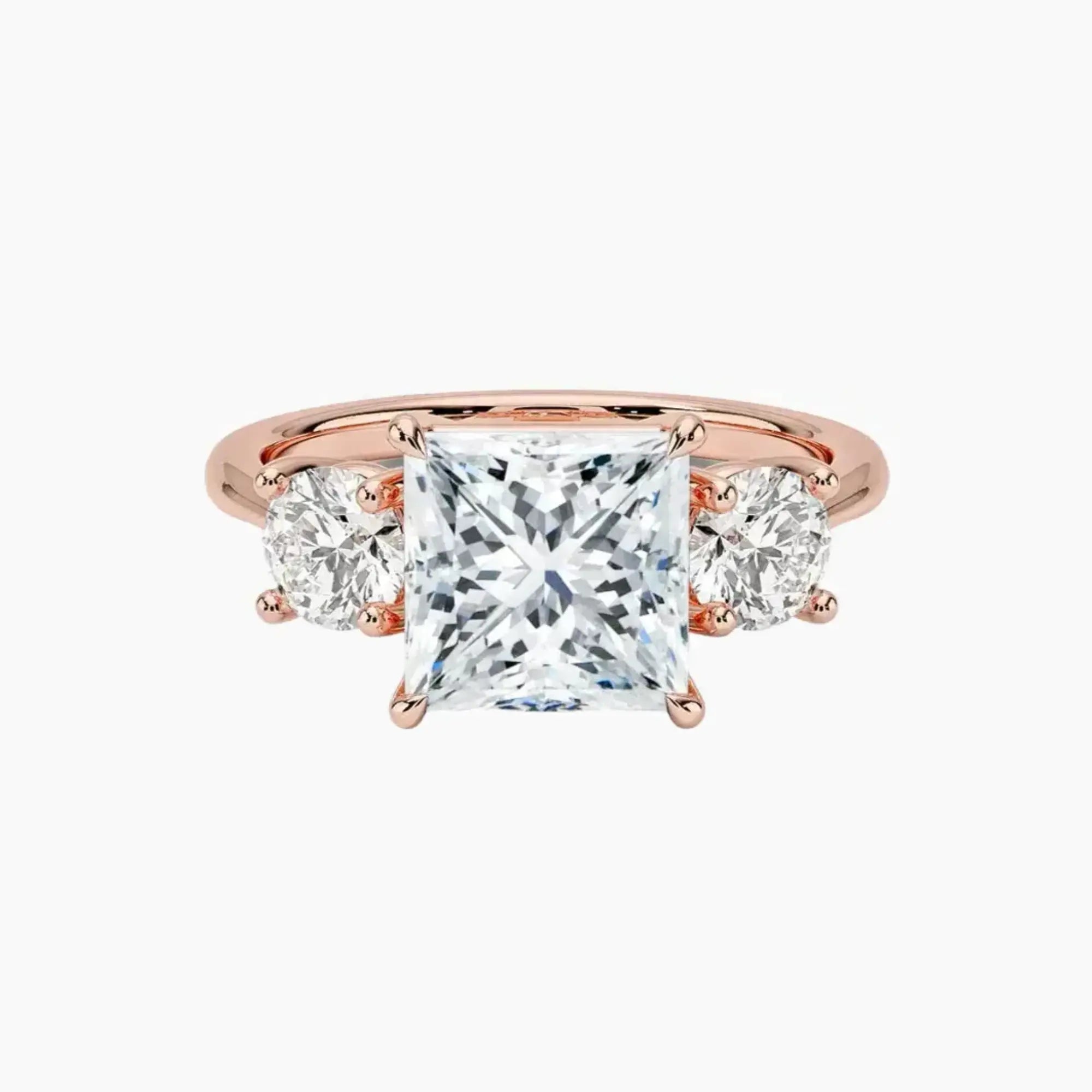 OBSER600 - Seraphina Three Stone Princess engagement ring setting view 4