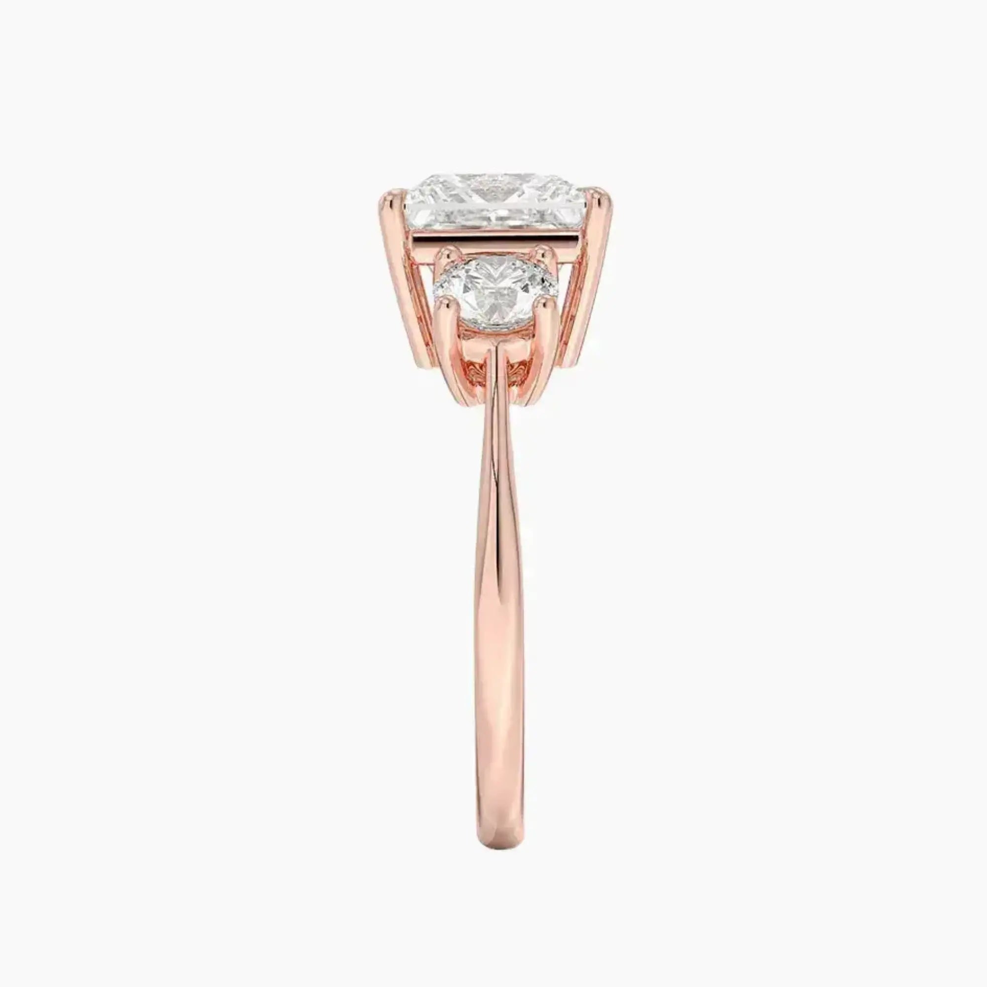 OBSER600 - Seraphina Three Stone Princess engagement ring setting view 6