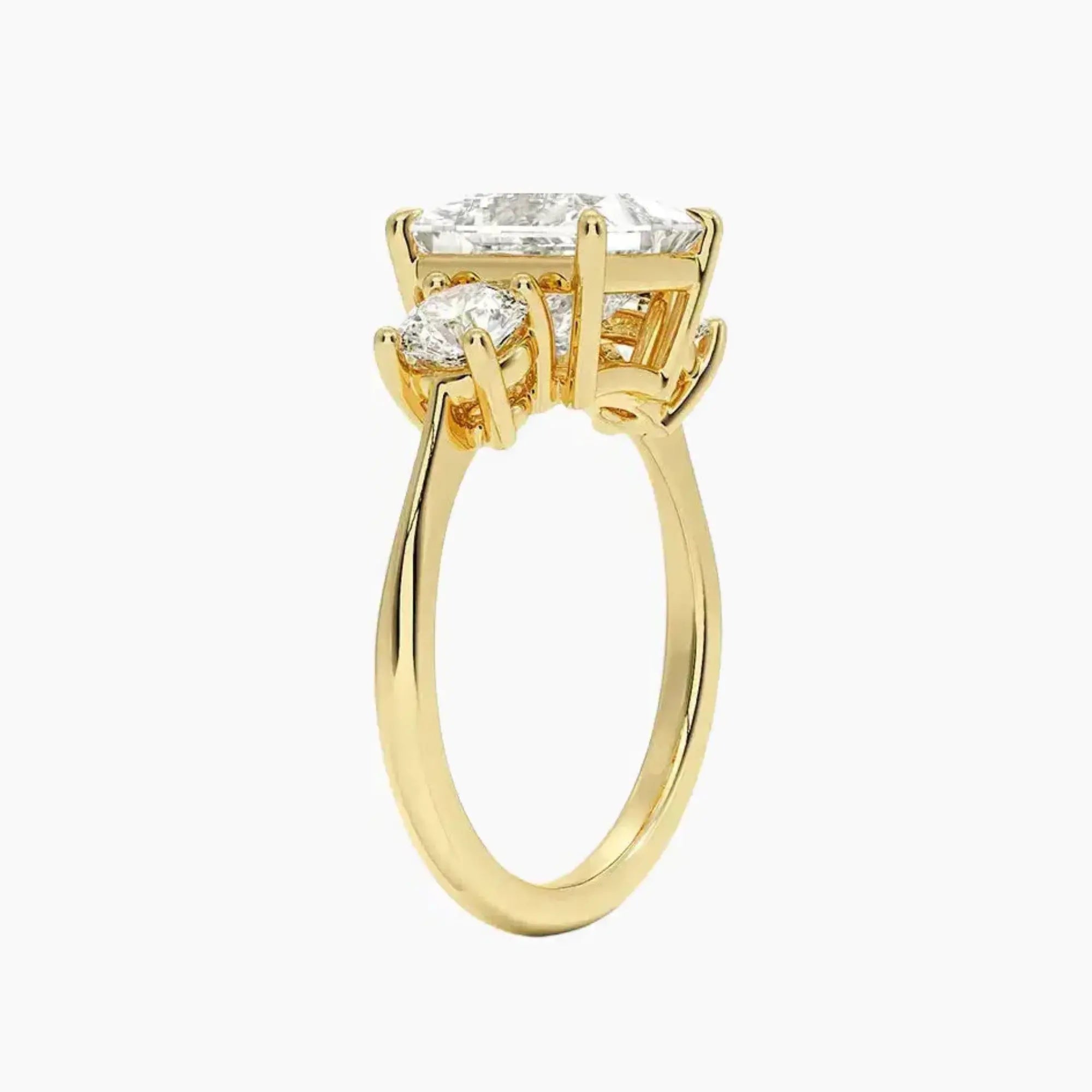 OBSER600 - Seraphina Three Stone Princess engagement ring setting view 8