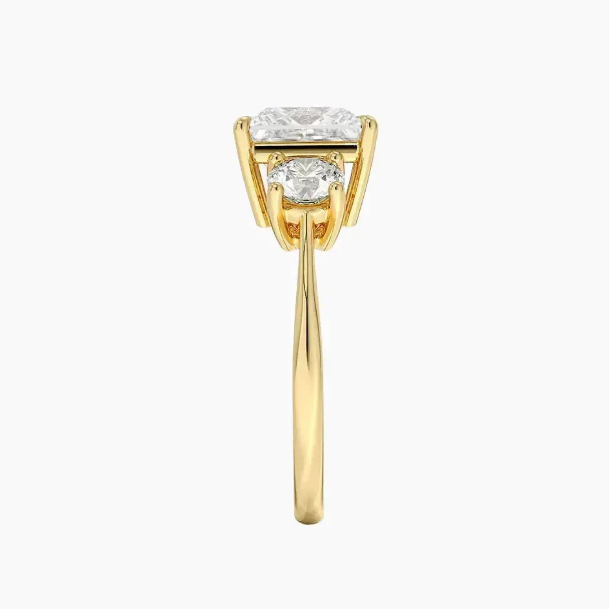 OBSER600 - Seraphina Three Stone Princess engagement ring setting view 9