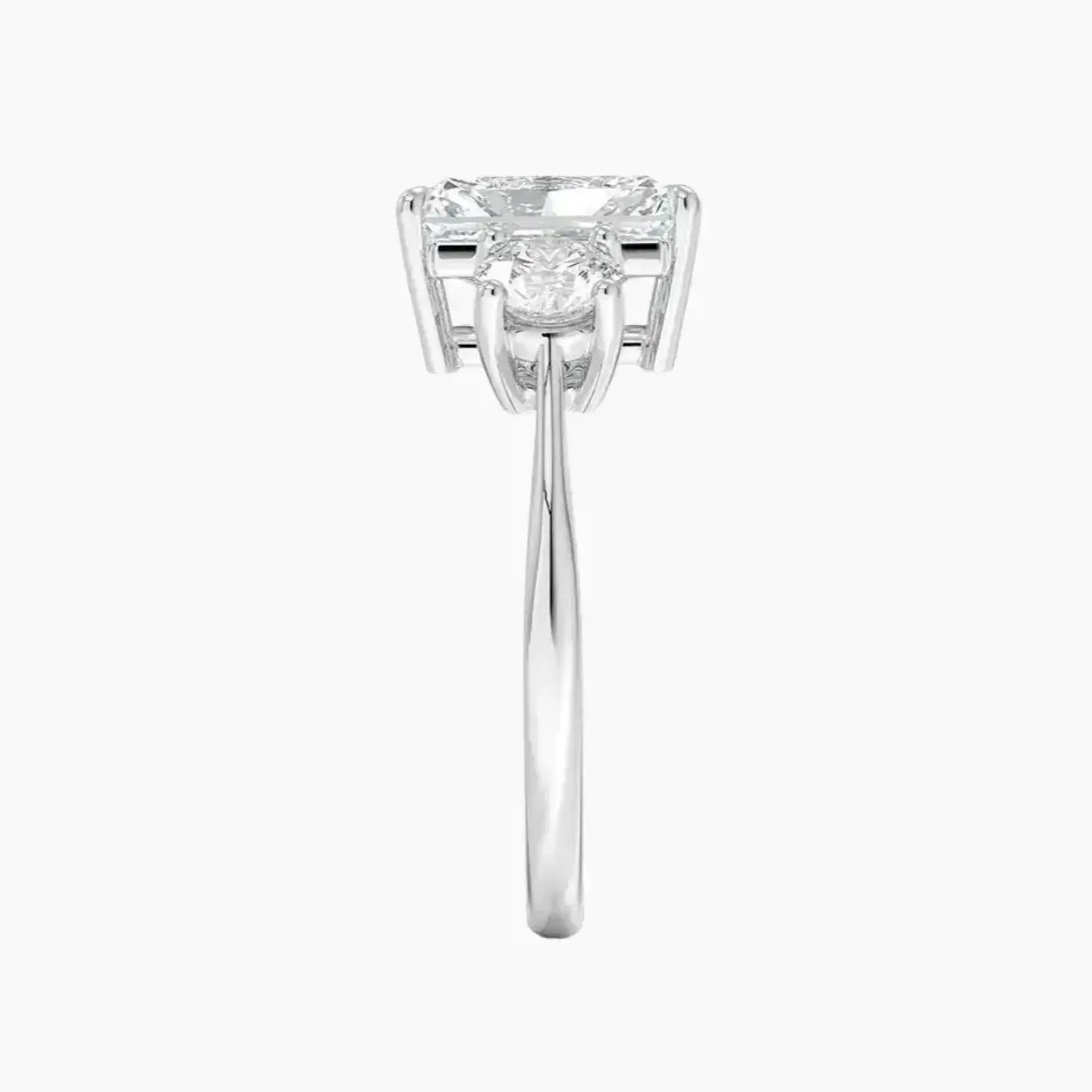 OBSER596 - Seraphina Three Stone Radiant engagement ring setting view 3