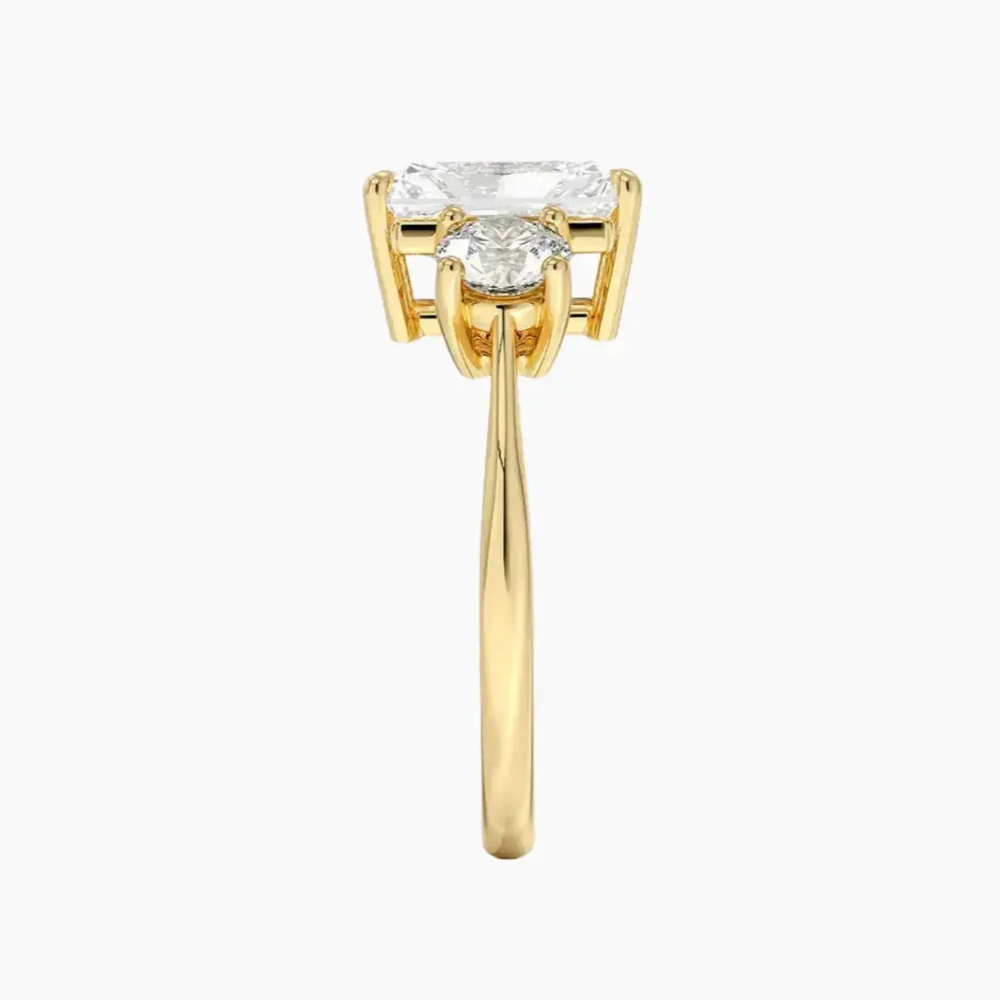 OBSER596 - Seraphina Three Stone Radiant engagement ring setting view 9