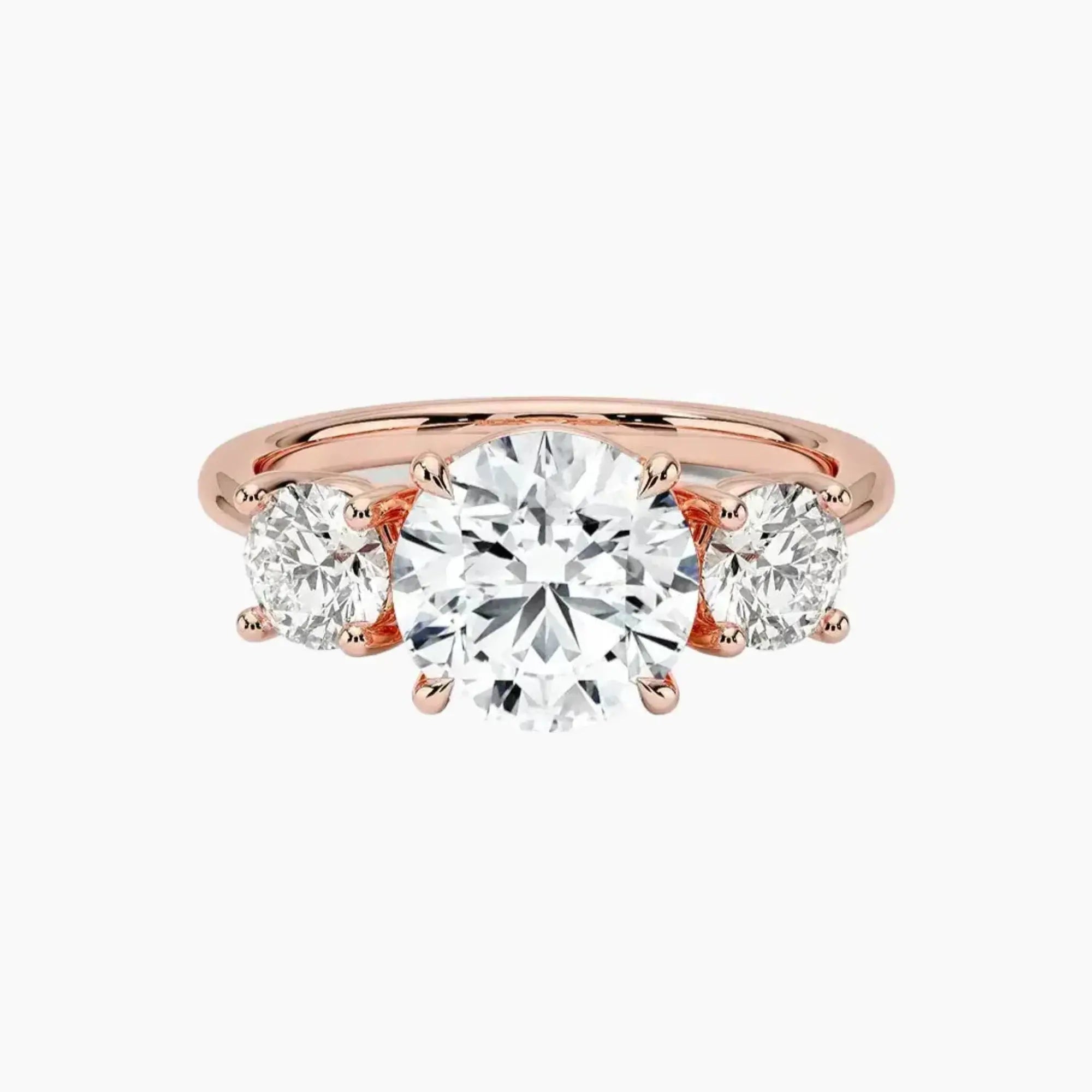 OBSER604 - Seraphina Three Stone Round engagement ring setting view 4