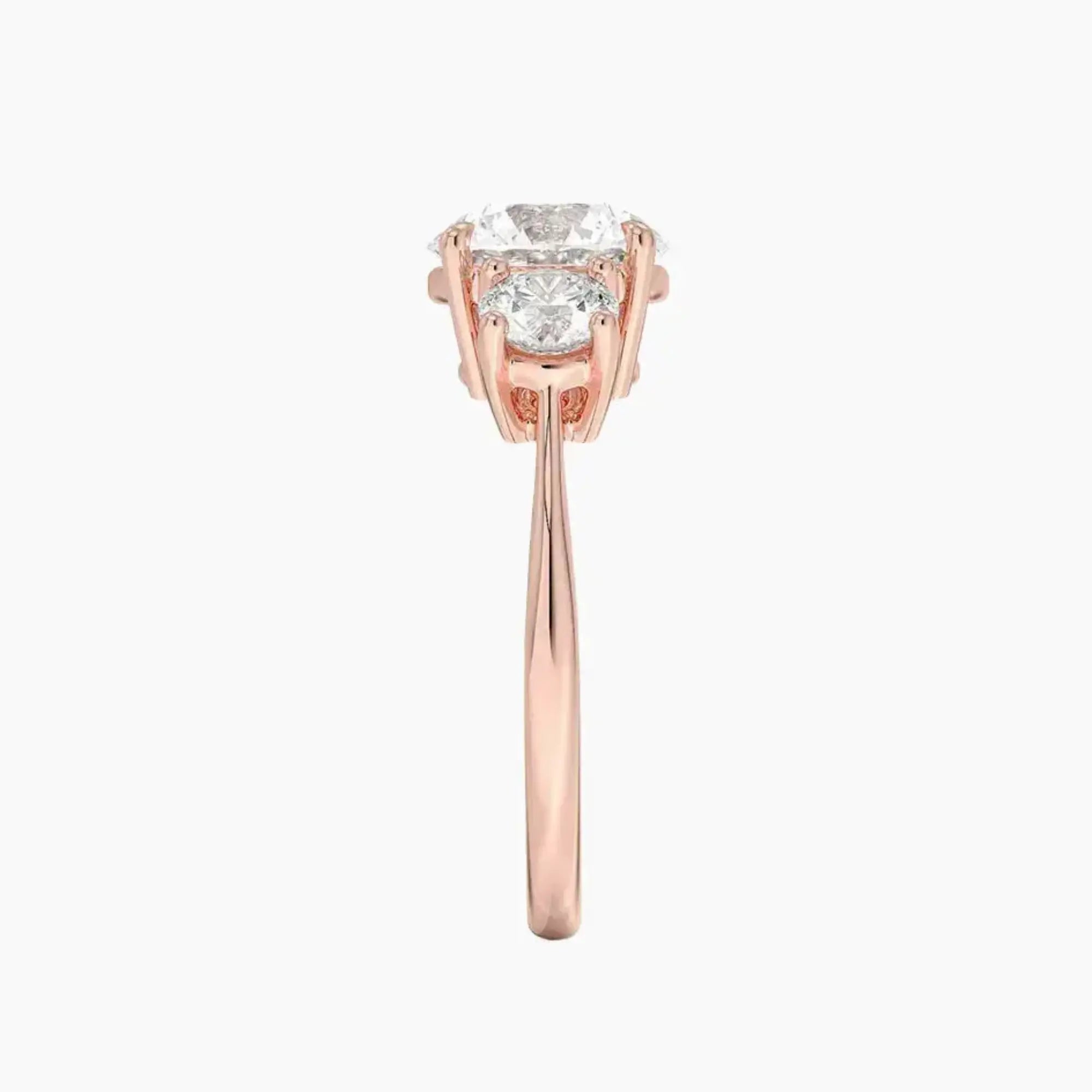 OBSER604 - Seraphina Three Stone Round engagement ring setting view 6