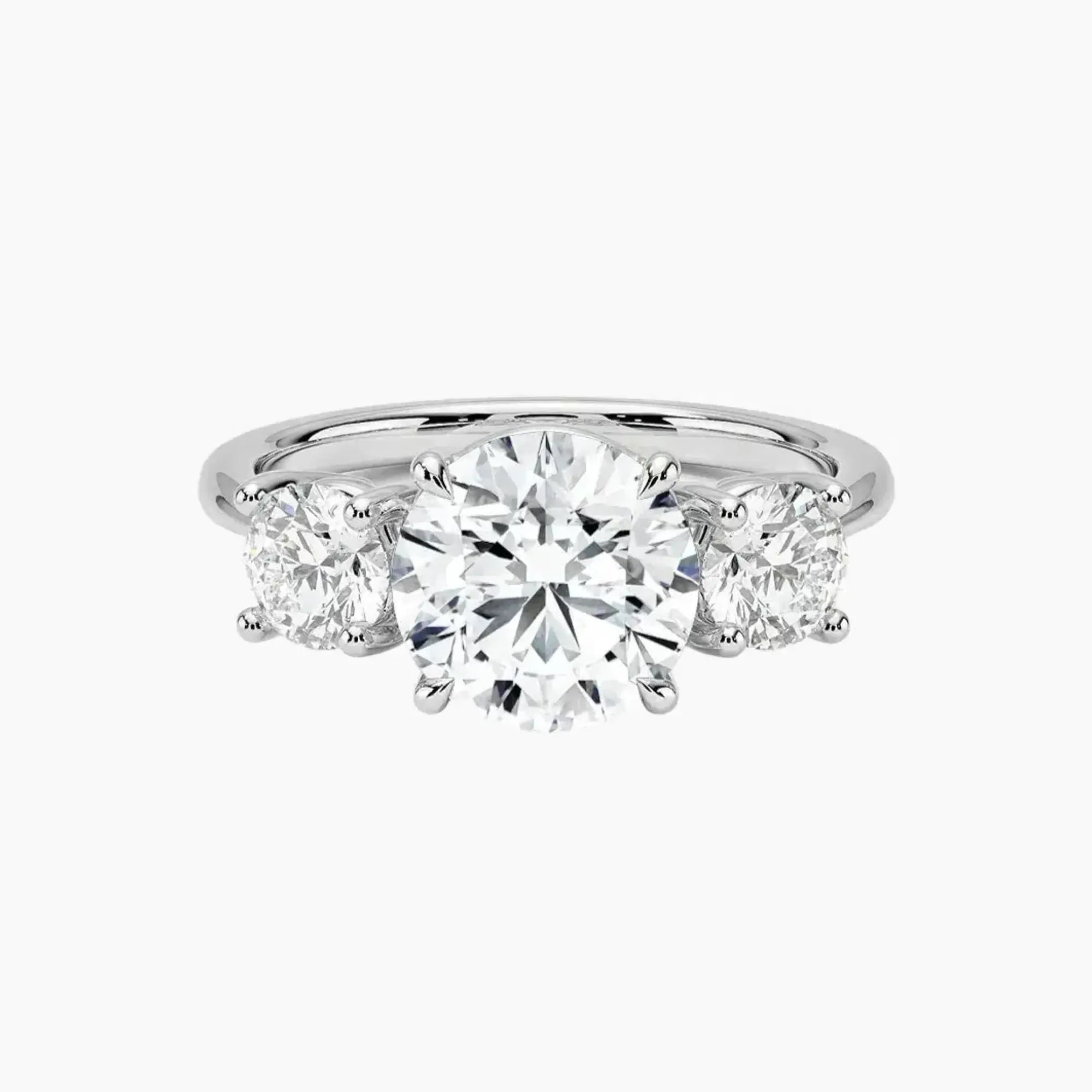 OBSER604 - Seraphina Three Stone Round engagement ring setting view 1
