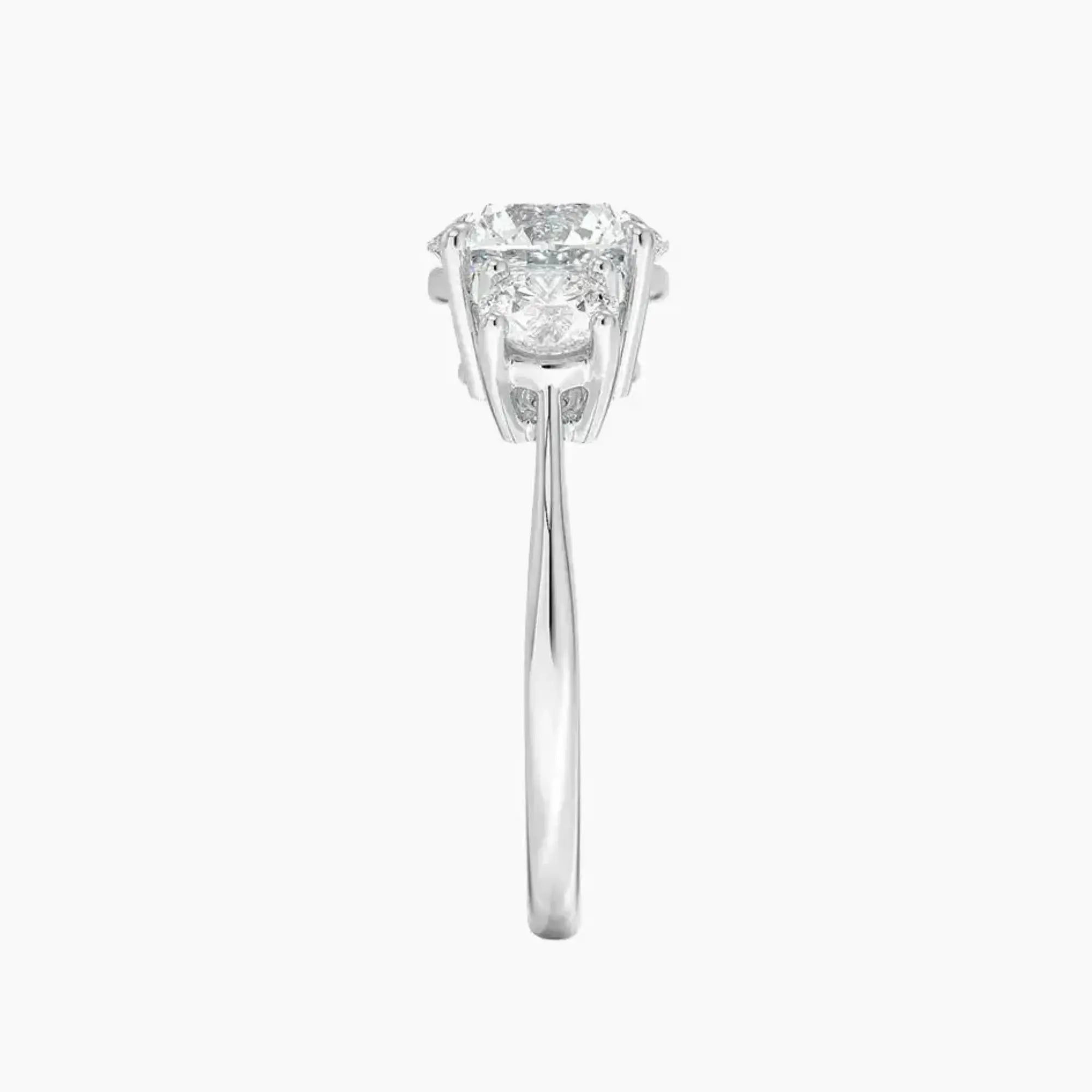 OBSER604 - Seraphina Three Stone Round engagement ring setting view 3