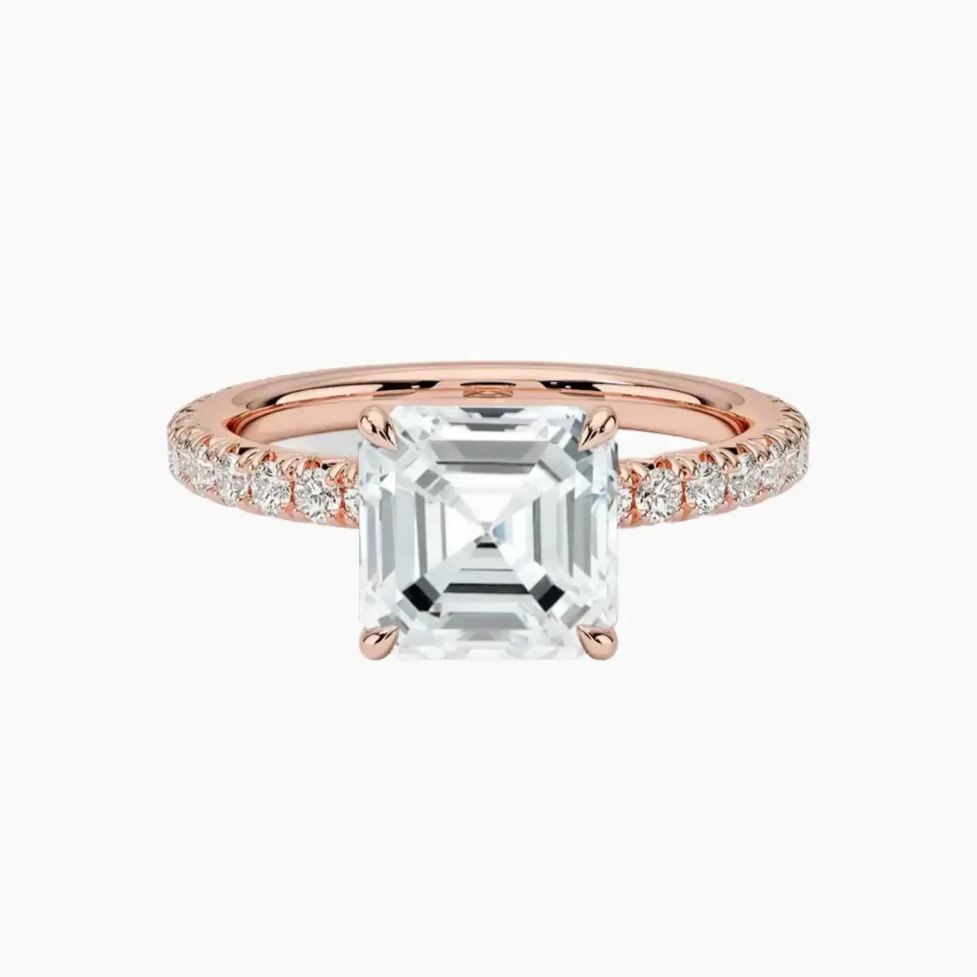 OBSER375 - Irina Solitaire Asscher engagement ring setting view 4