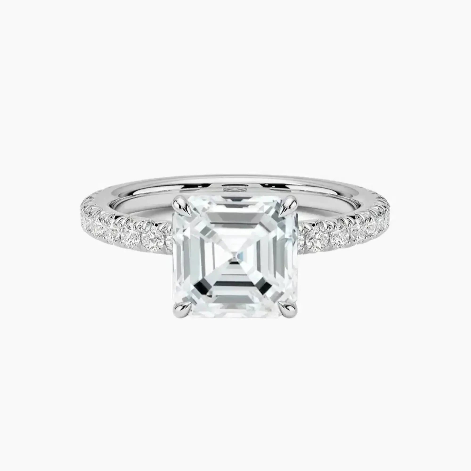 OBSER375 - Irina Solitaire Asscher engagement ring setting view 1