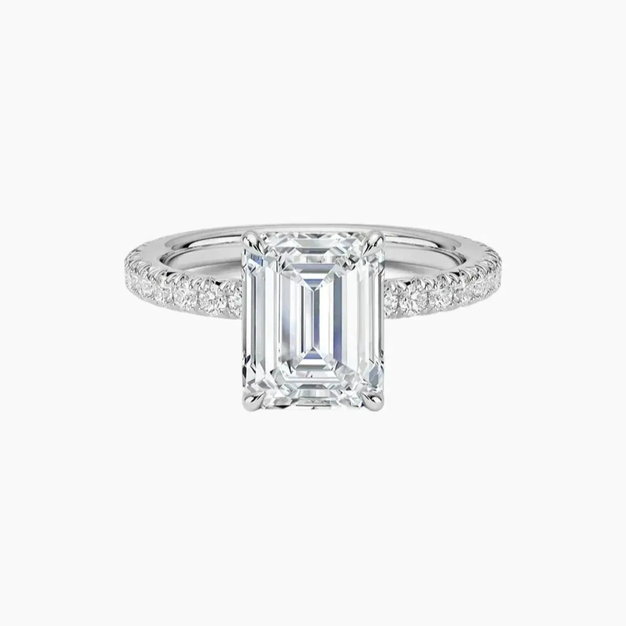 OBSER156 - Irina Solitaire Emerald engagement ring setting view 1