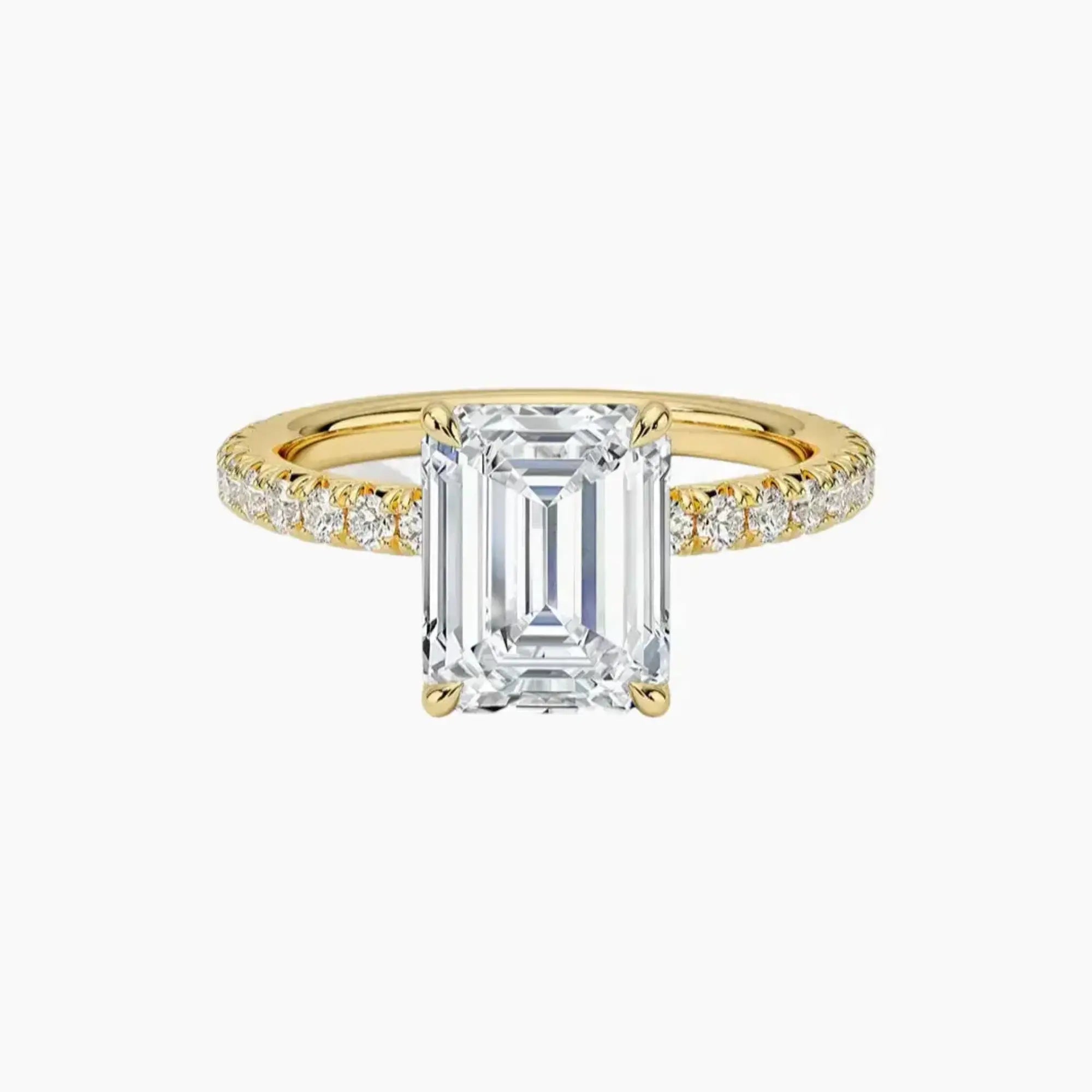 OBSER156 - Irina Solitaire Emerald engagement ring setting view 7