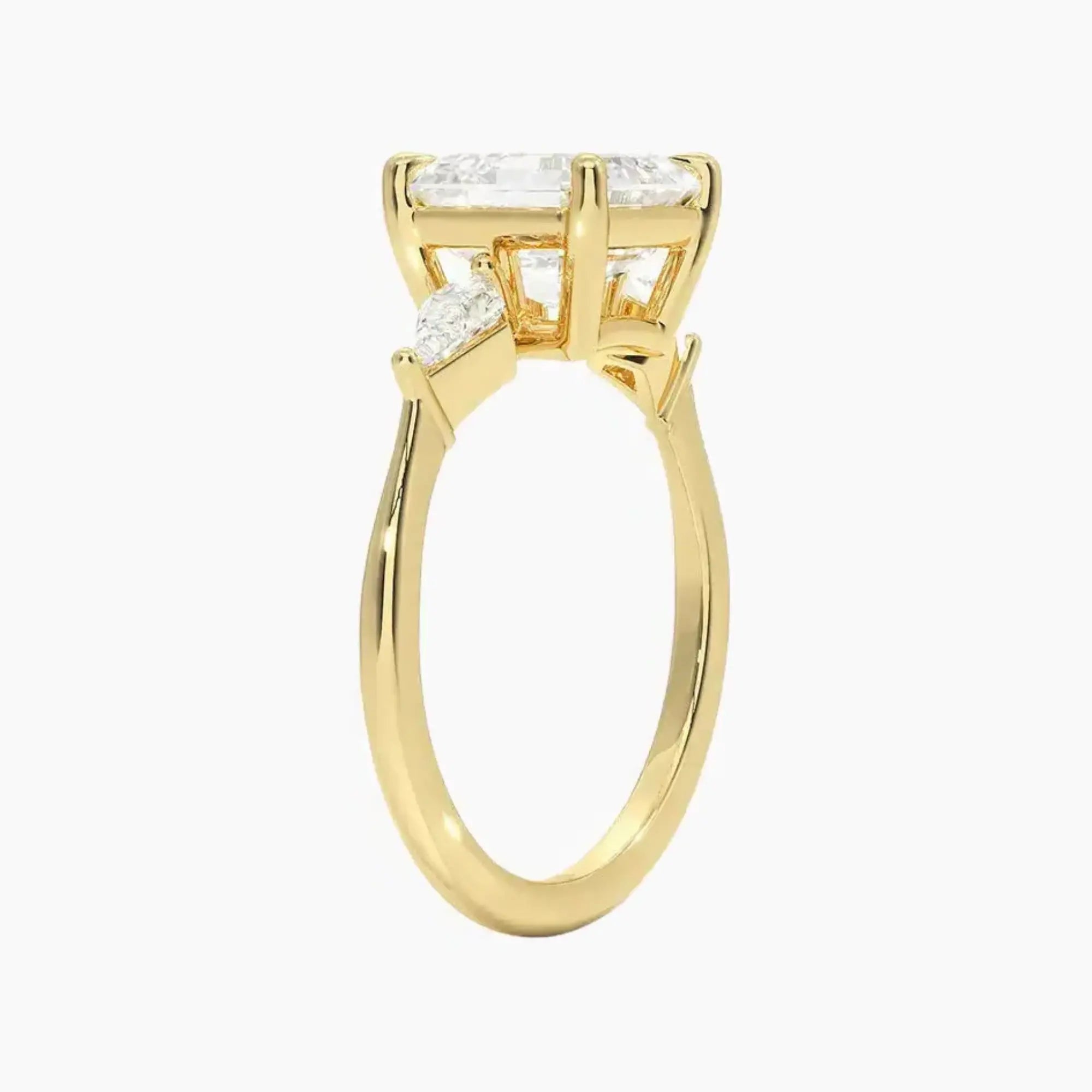 OBSER552 - Isolde Three Stone Asscher engagement ring setting view 8