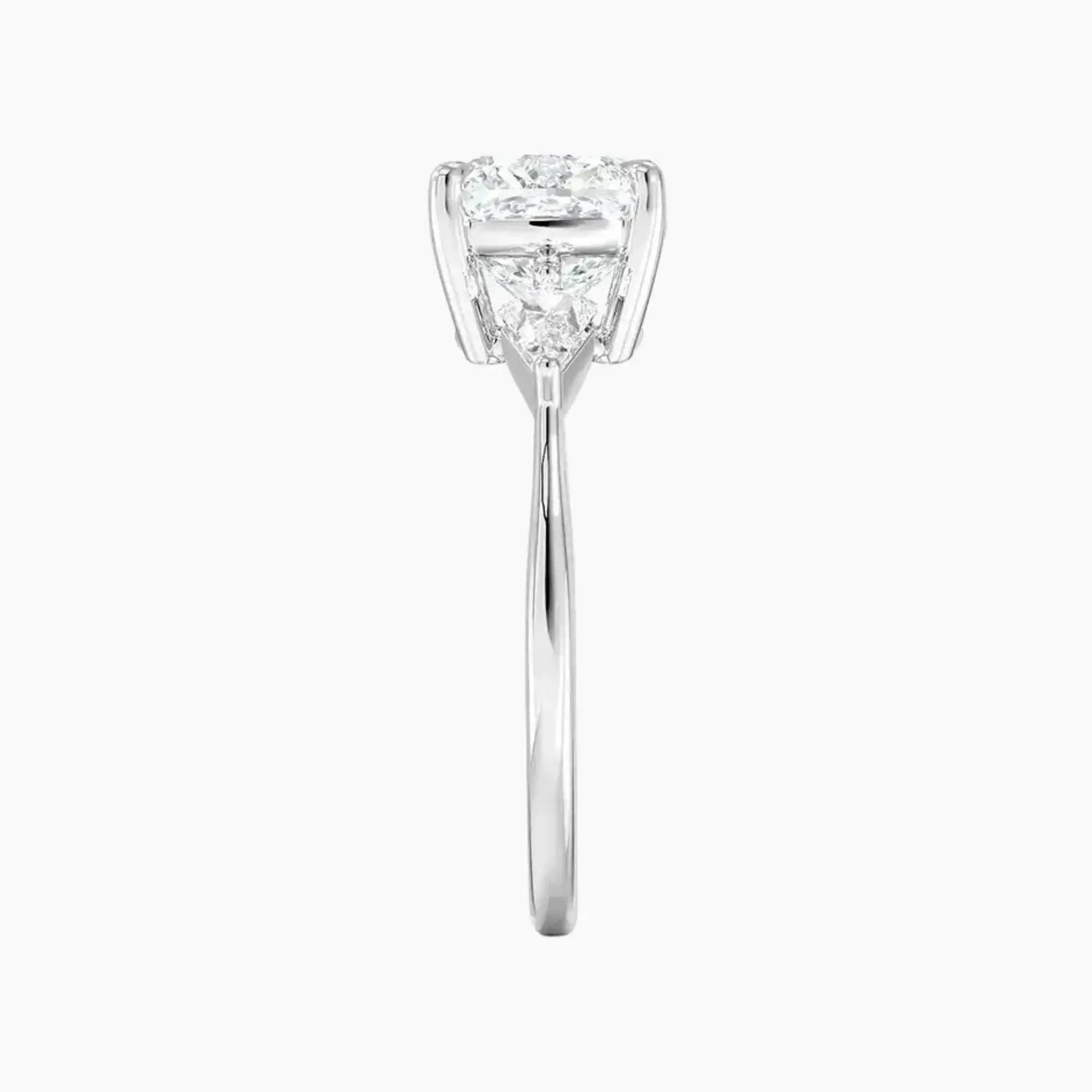 OBSER557 - Isolde Three Stone Cushion engagement ring setting view 3