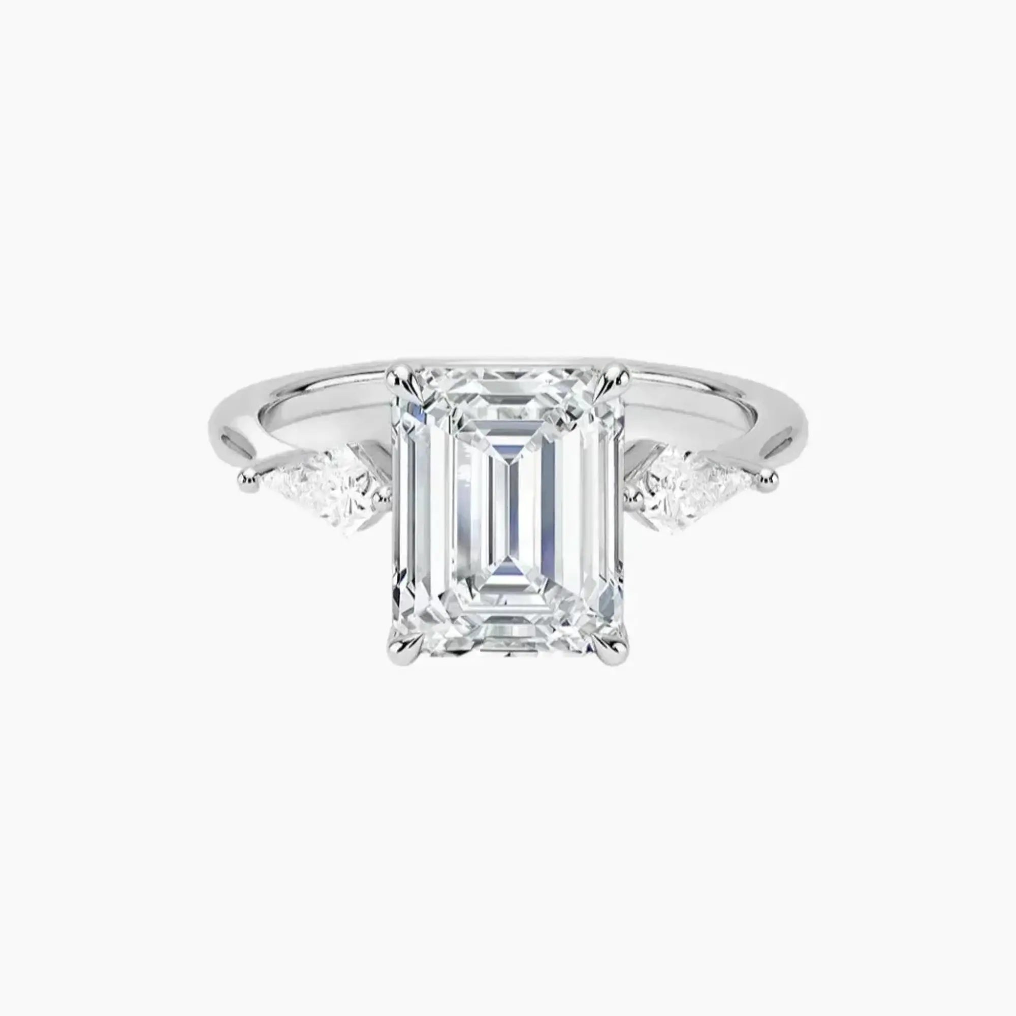 OBSER554 - Isolde Three Stone Emerald engagement ring setting view 1