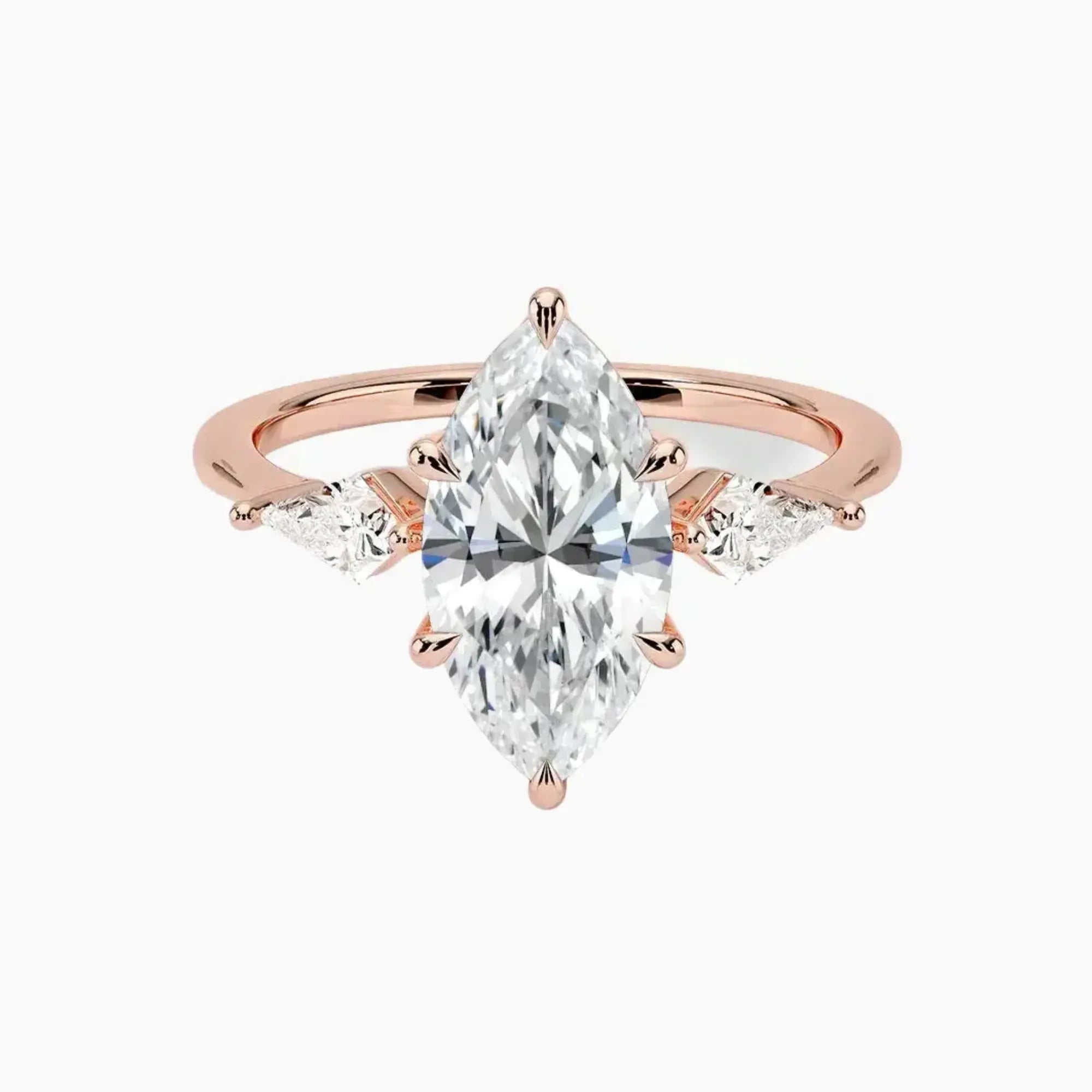OBSER553 - Isolde Three Stone Marquise engagement ring setting view 4