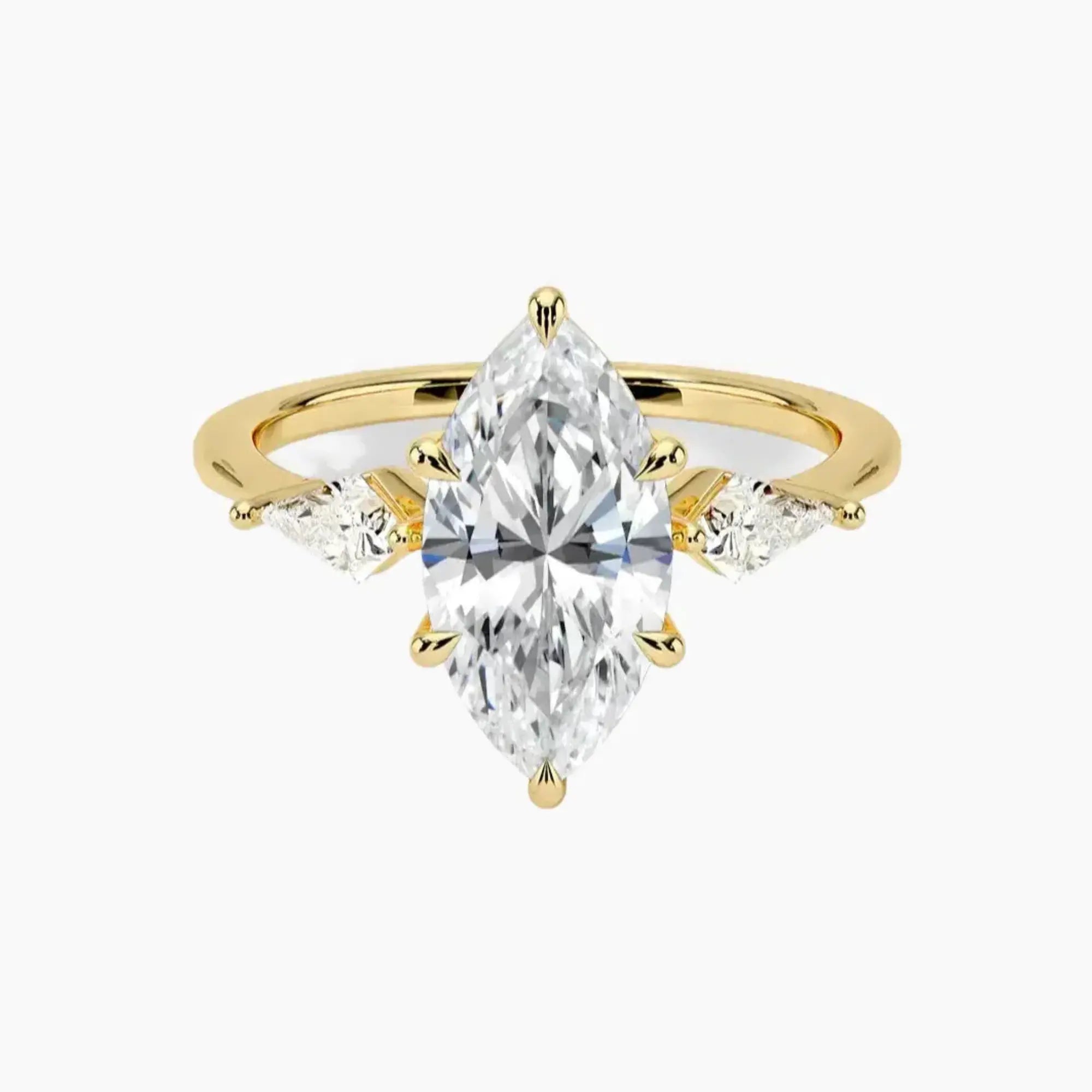 OBSER553 - Isolde Three Stone Marquise engagement ring setting view 7