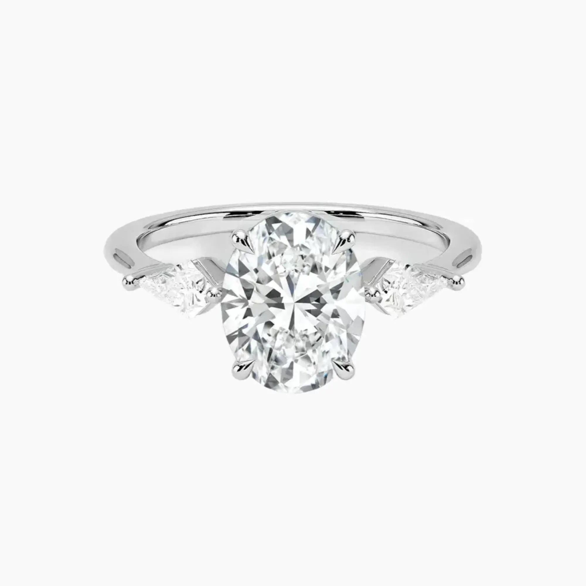 OBSER558 - Isolde Three Stone Oval engagement ring setting view 1