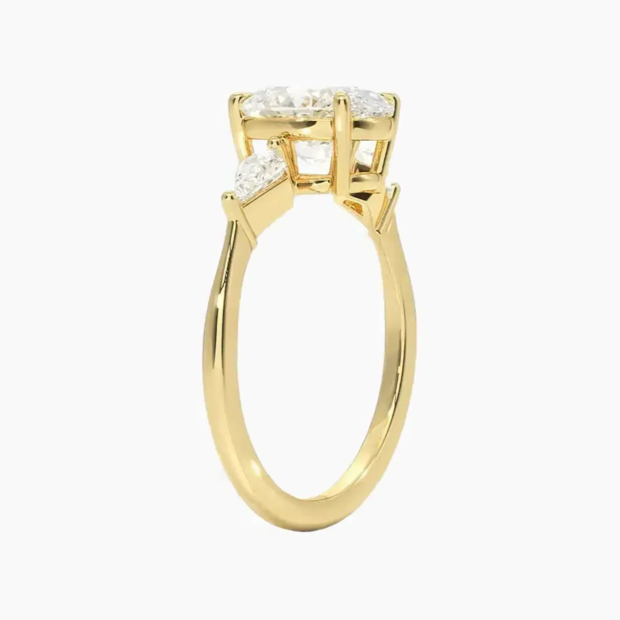 OBSER558 - Isolde Three Stone Oval engagement ring setting view 8