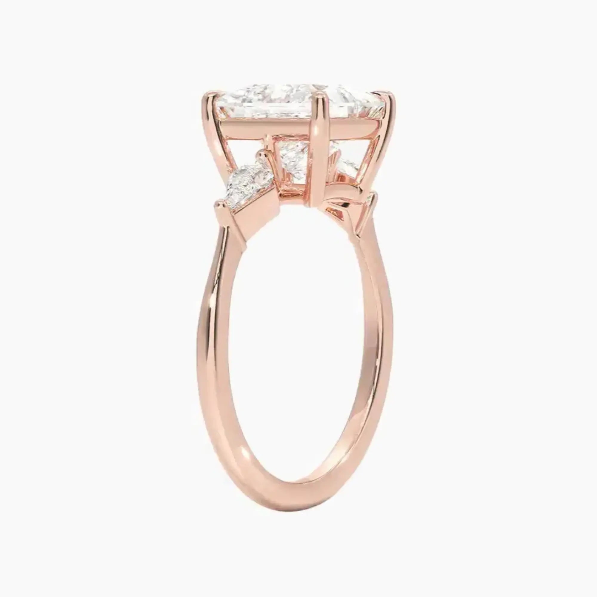 OBSER555 - Isolde Three Stone Princess engagement ring setting view 5