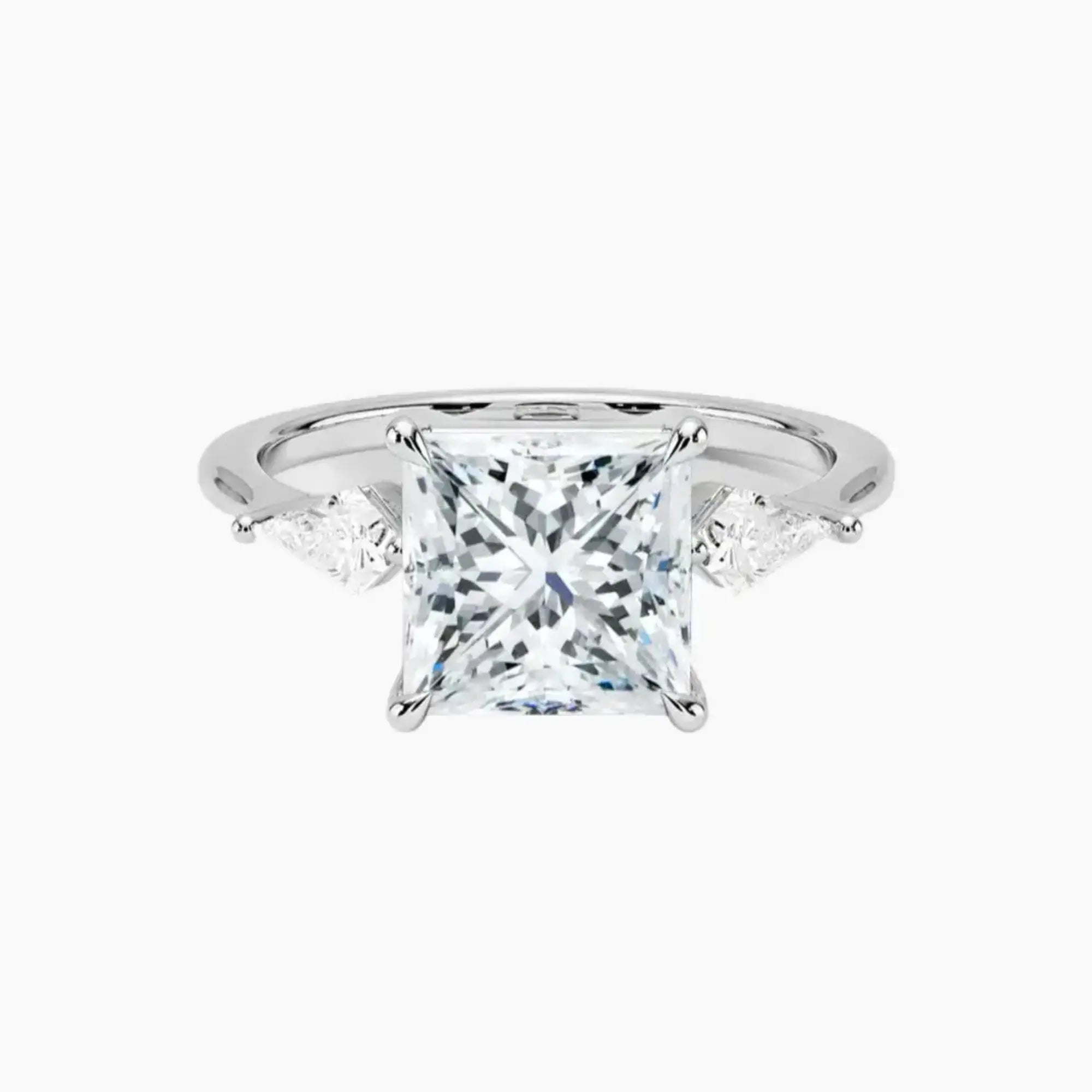 OBSER555 - Isolde Three Stone Princess engagement ring setting view 1