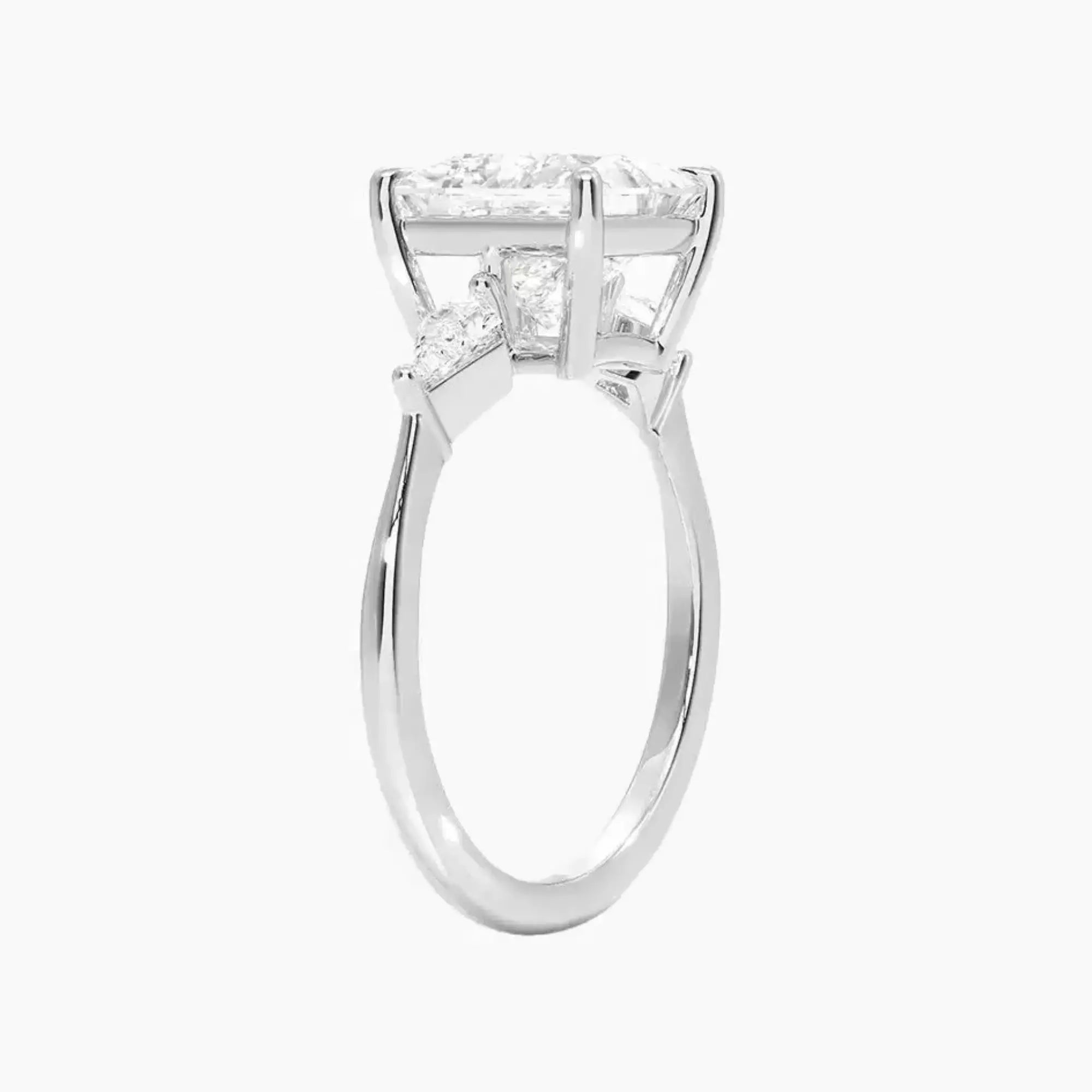 OBSER555 - Isolde Three Stone Princess engagement ring setting view 2