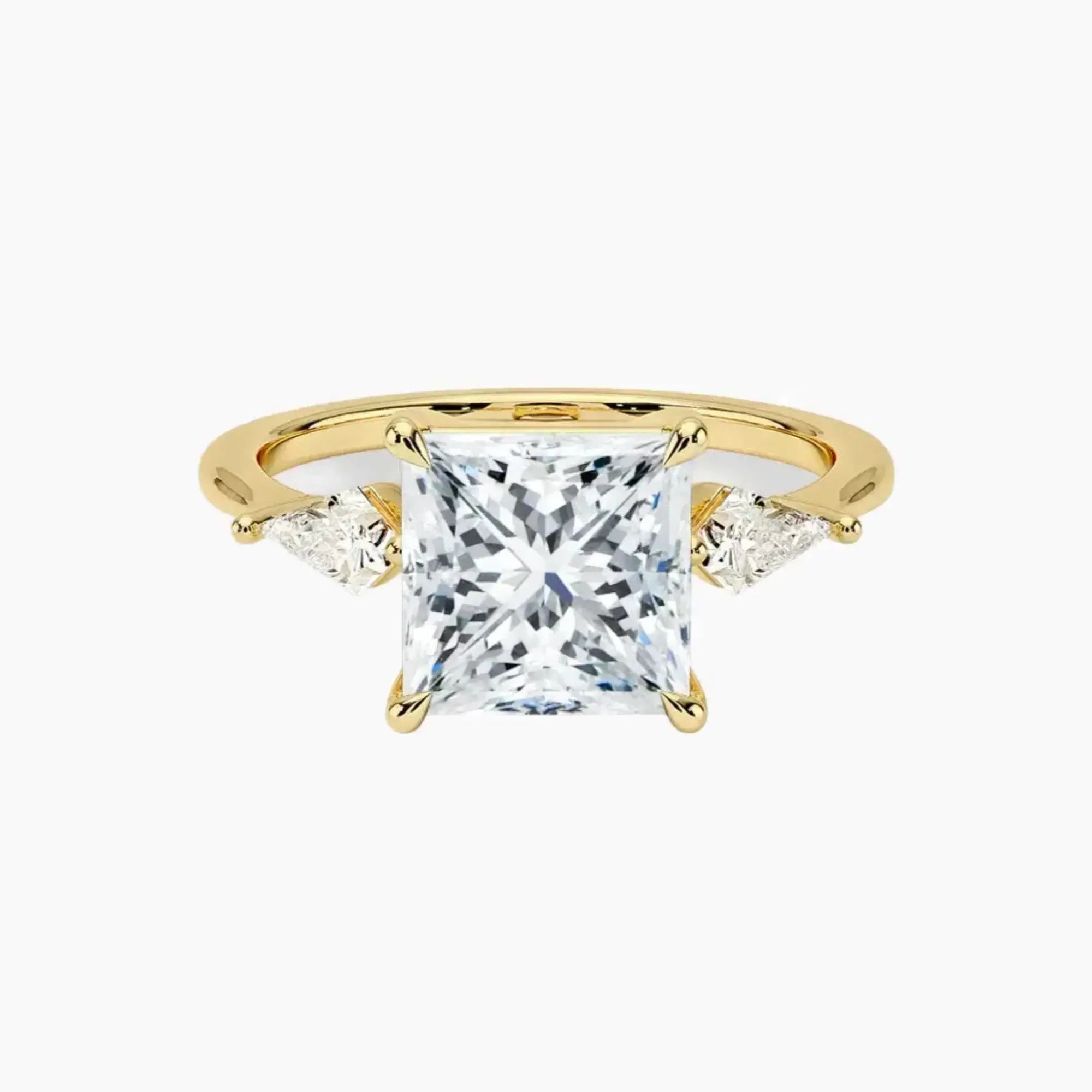 OBSER555 - Isolde Three Stone Princess engagement ring setting view 7