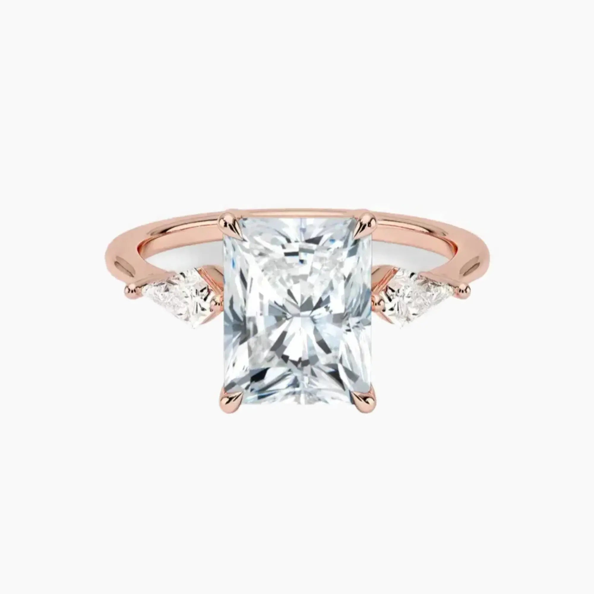 OBSER551 - Isolde Three Stone Radiant engagement ring setting view 4