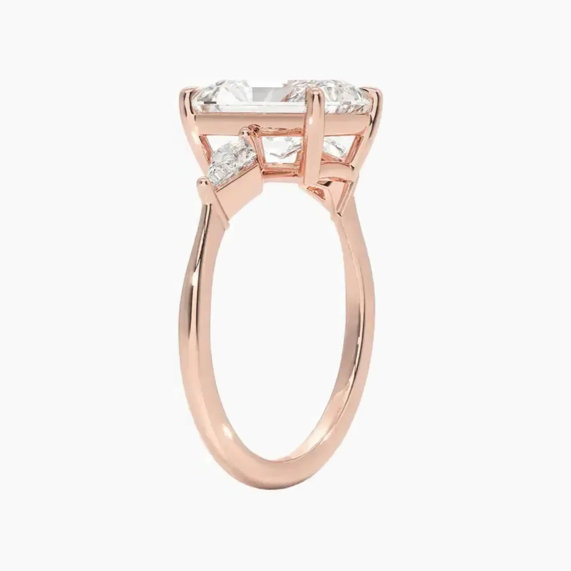 OBSER551 - Isolde Three Stone Radiant engagement ring setting view 5